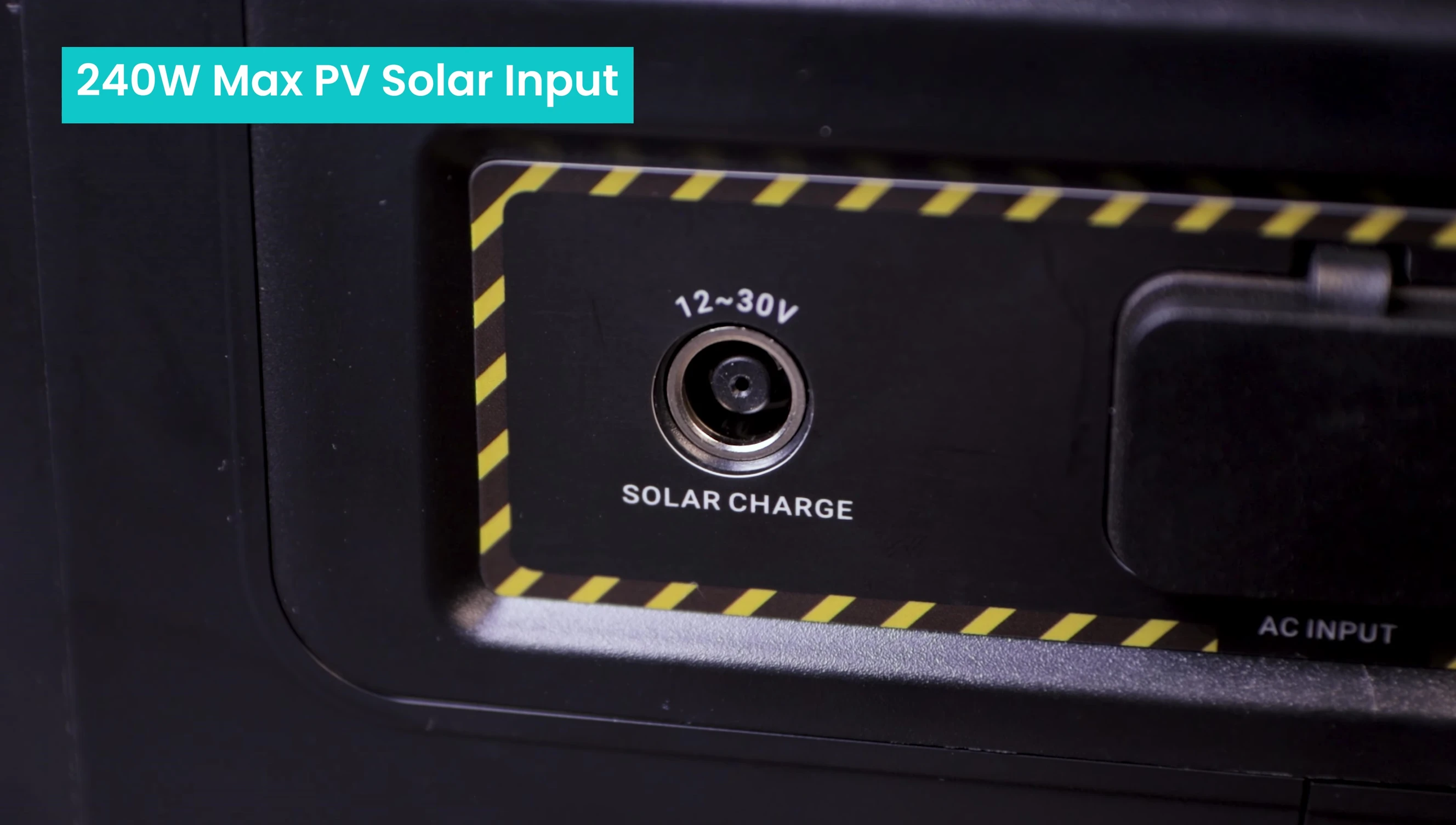 The solar input port on the Opus Exodus 1200.