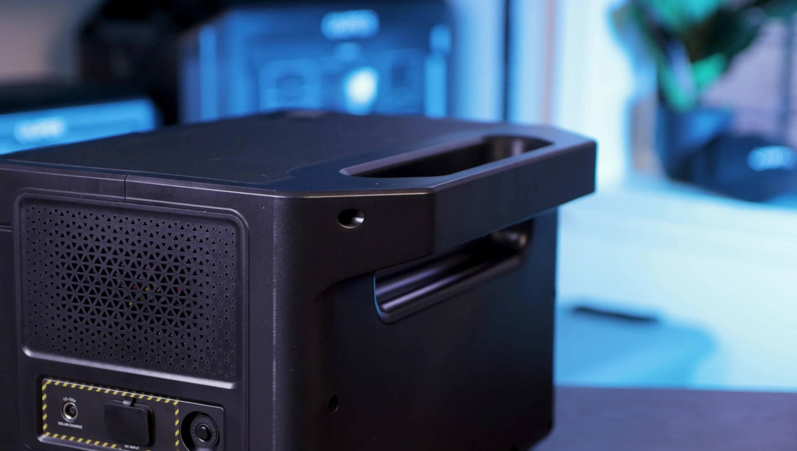 Close-up shot of the Exodus 1200 highlighting its size and handle.