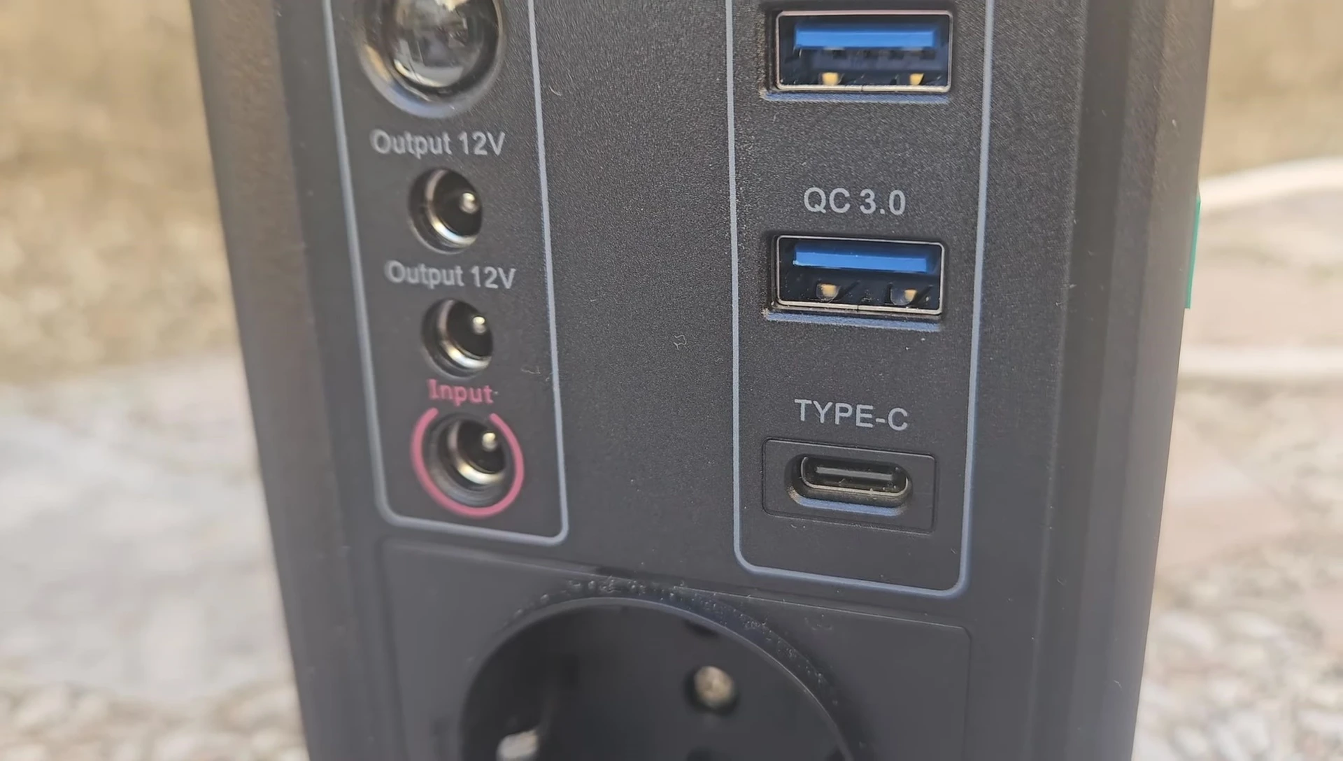 The LCD screen showing battery level.