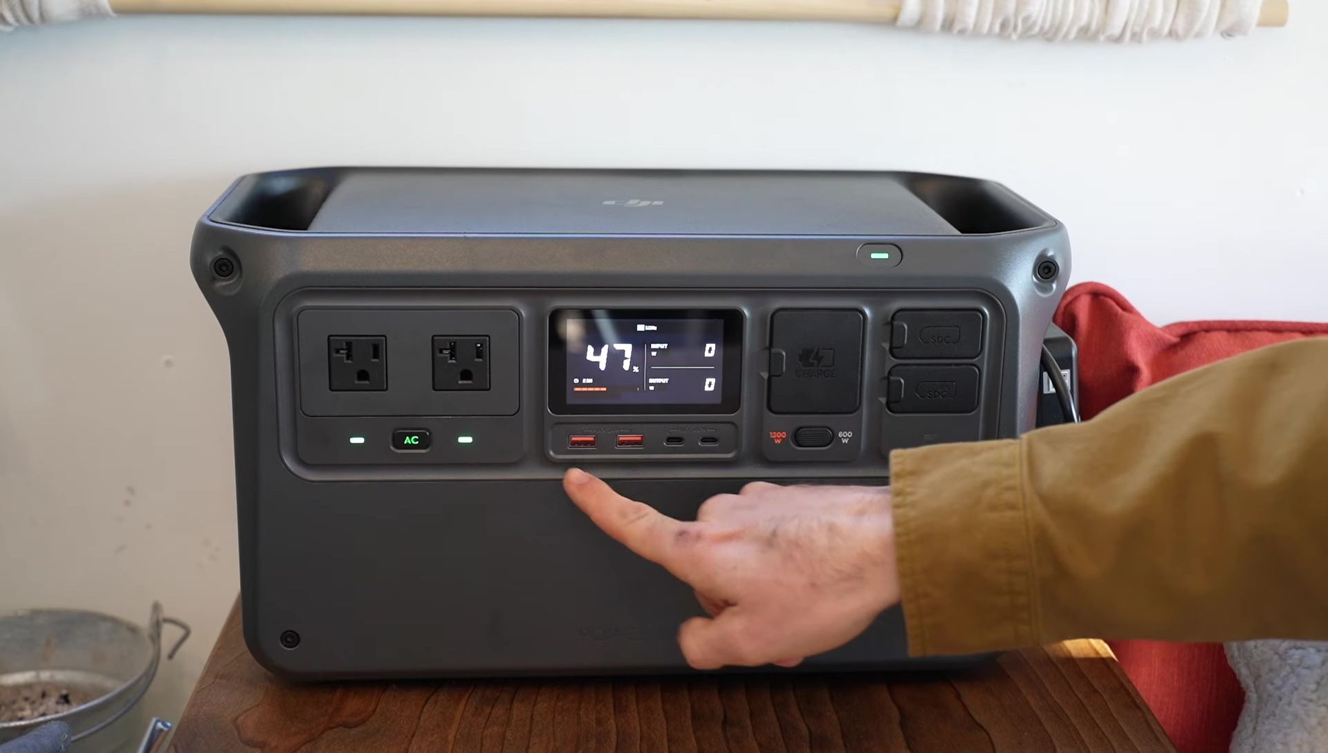 The USB ports on the DJI Power 1000.