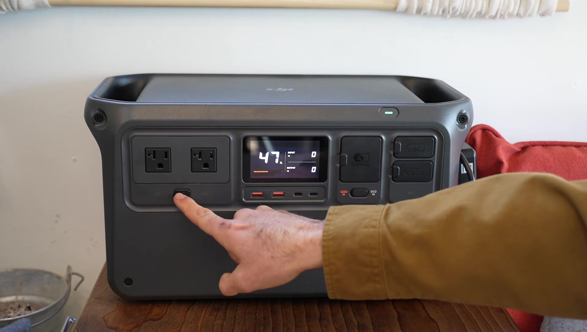 The AC outlets on the DJI Power 1000.