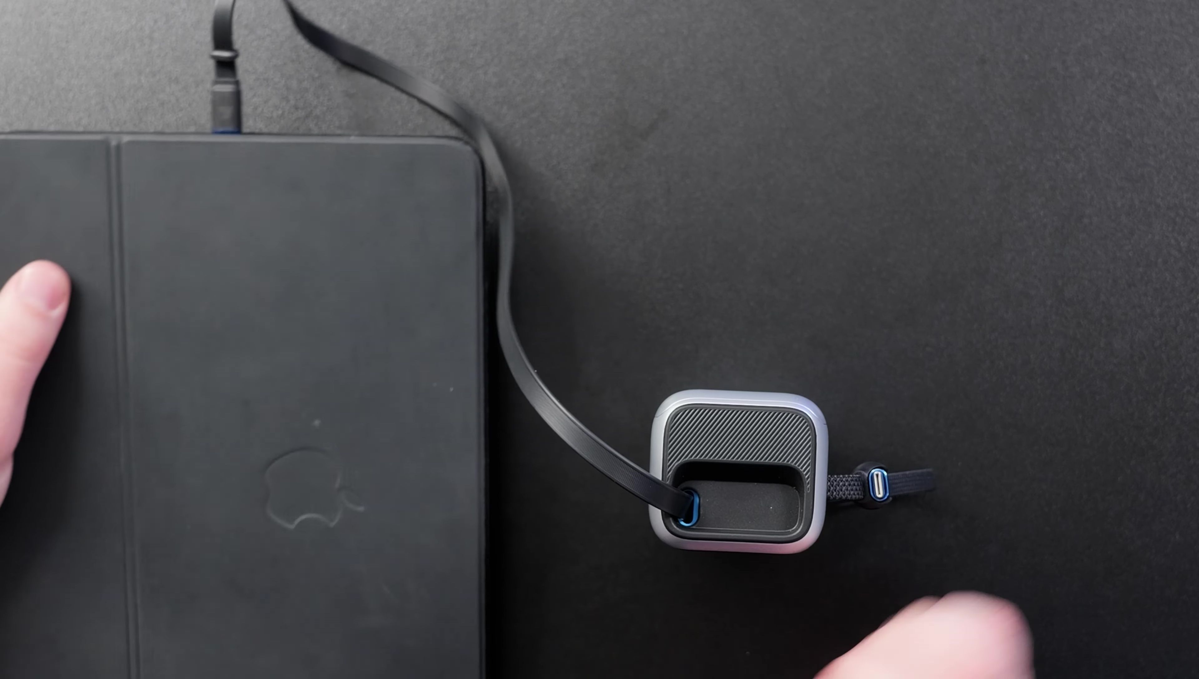 Screenshot showing the power bank's display with various charging stats.