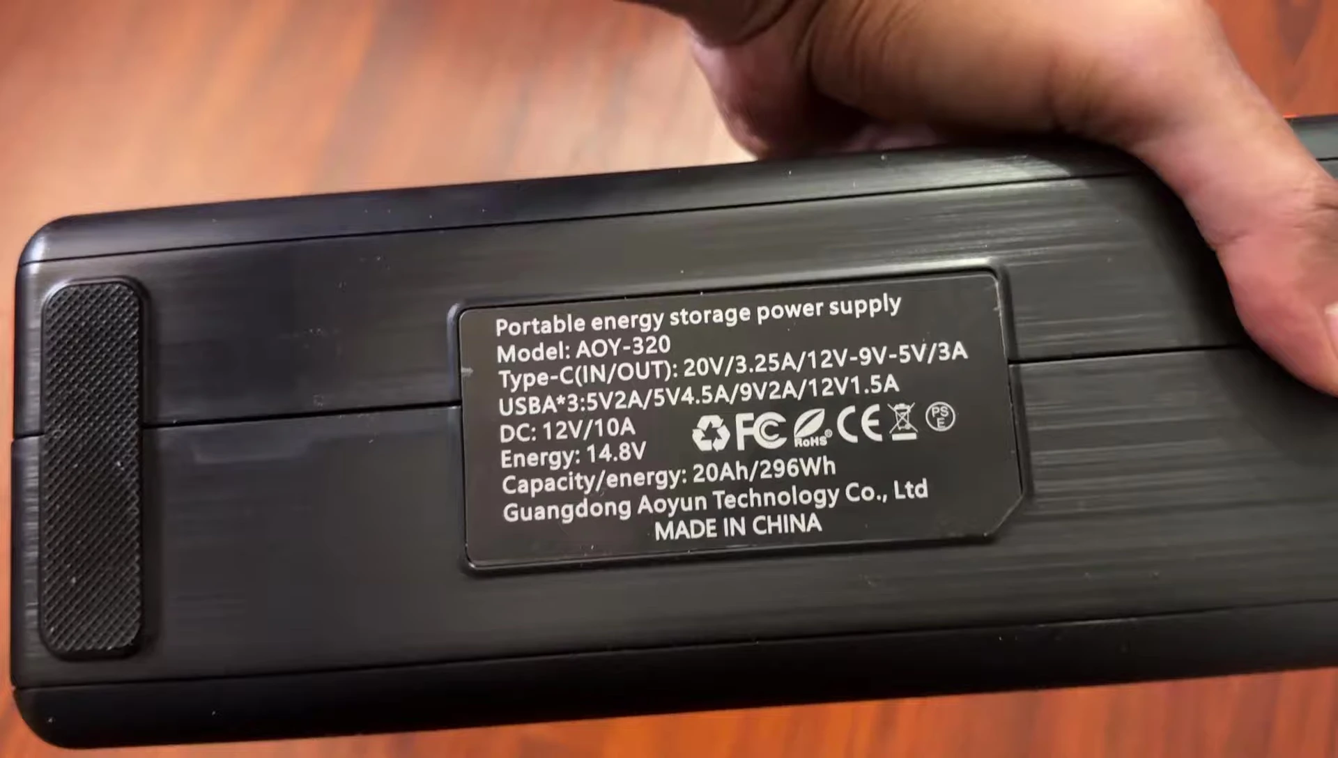 Close-up of the powerful LED flashlight.