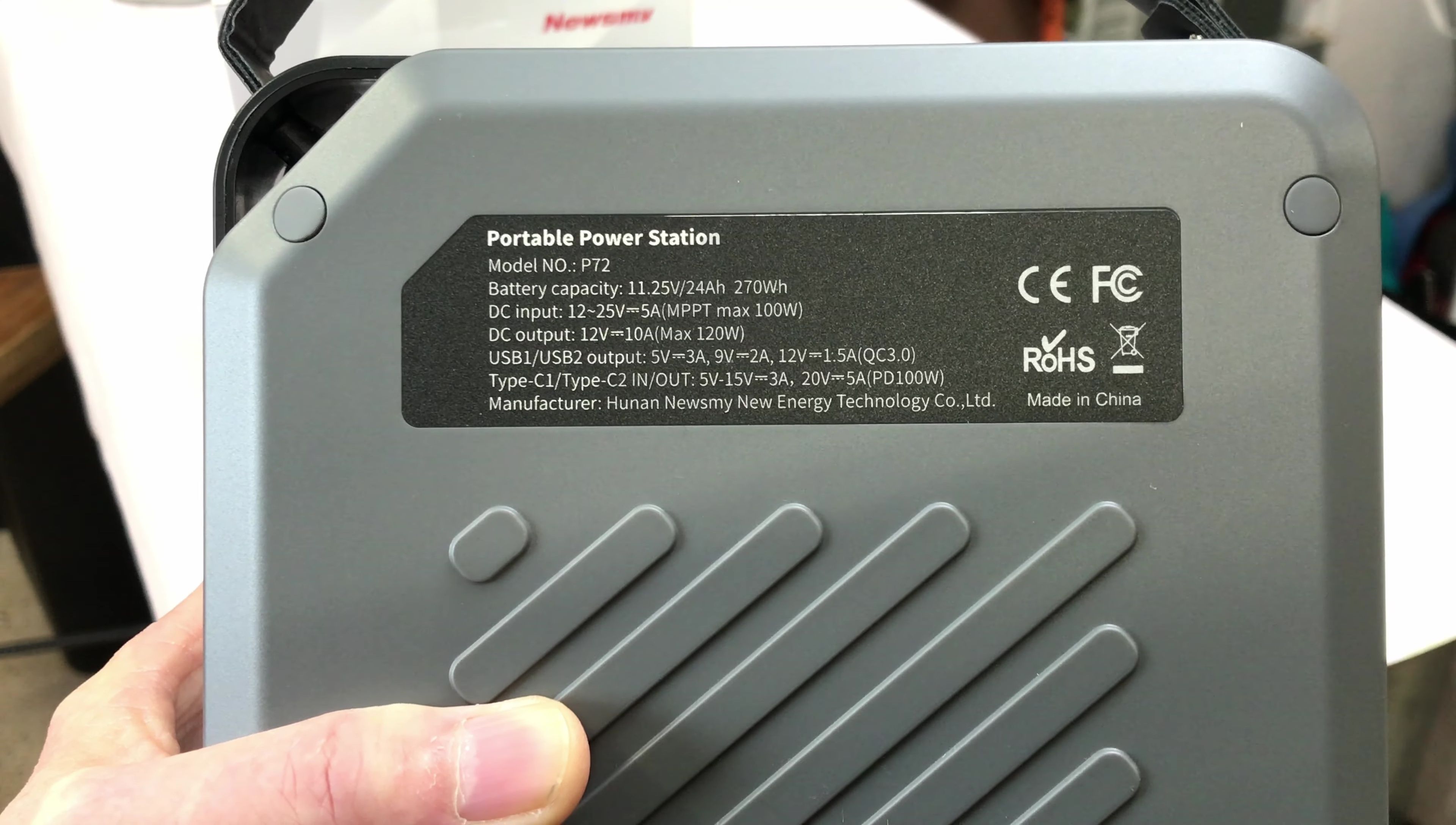 Battery specifications and safety features