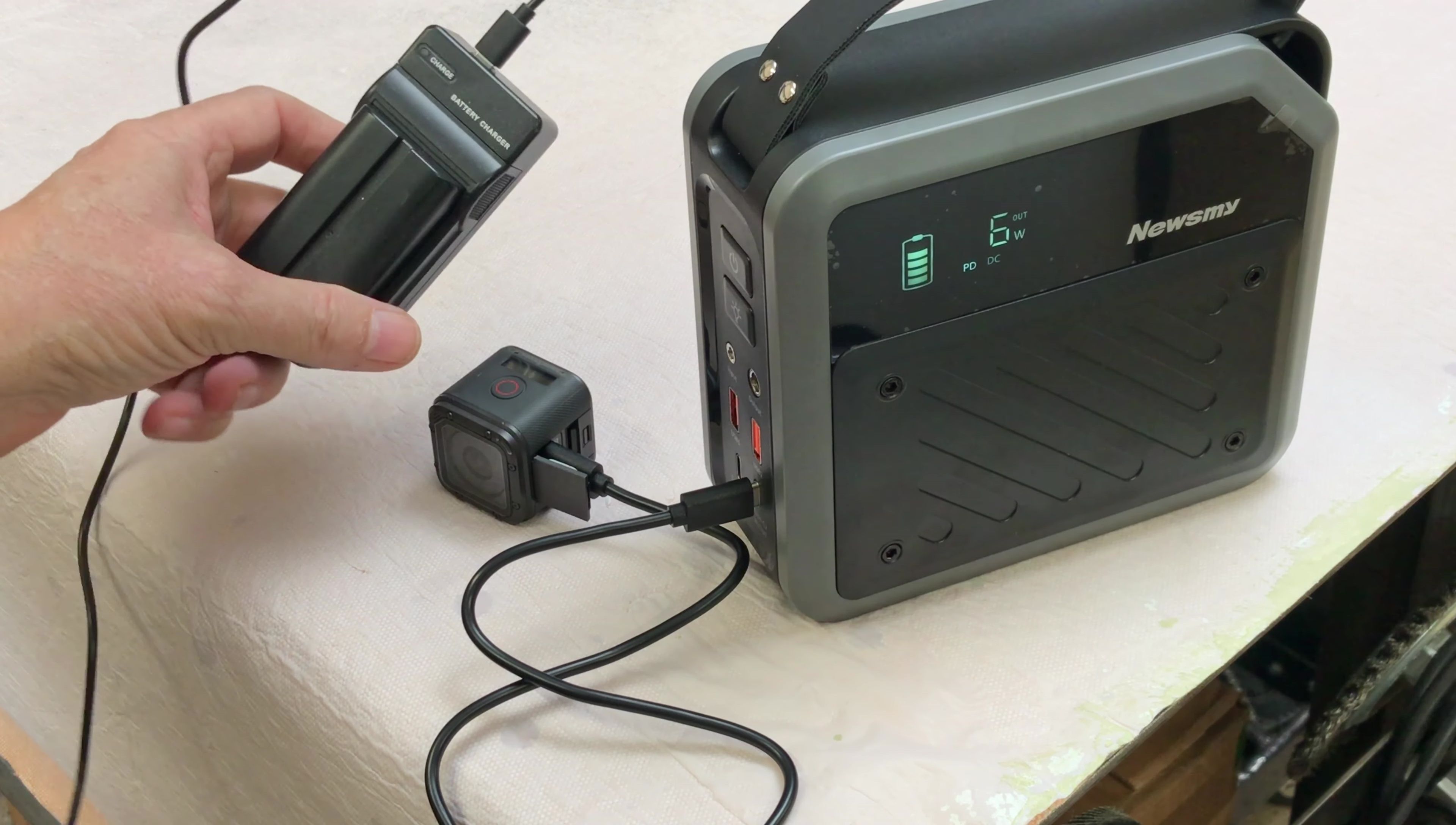 Charging a photography light