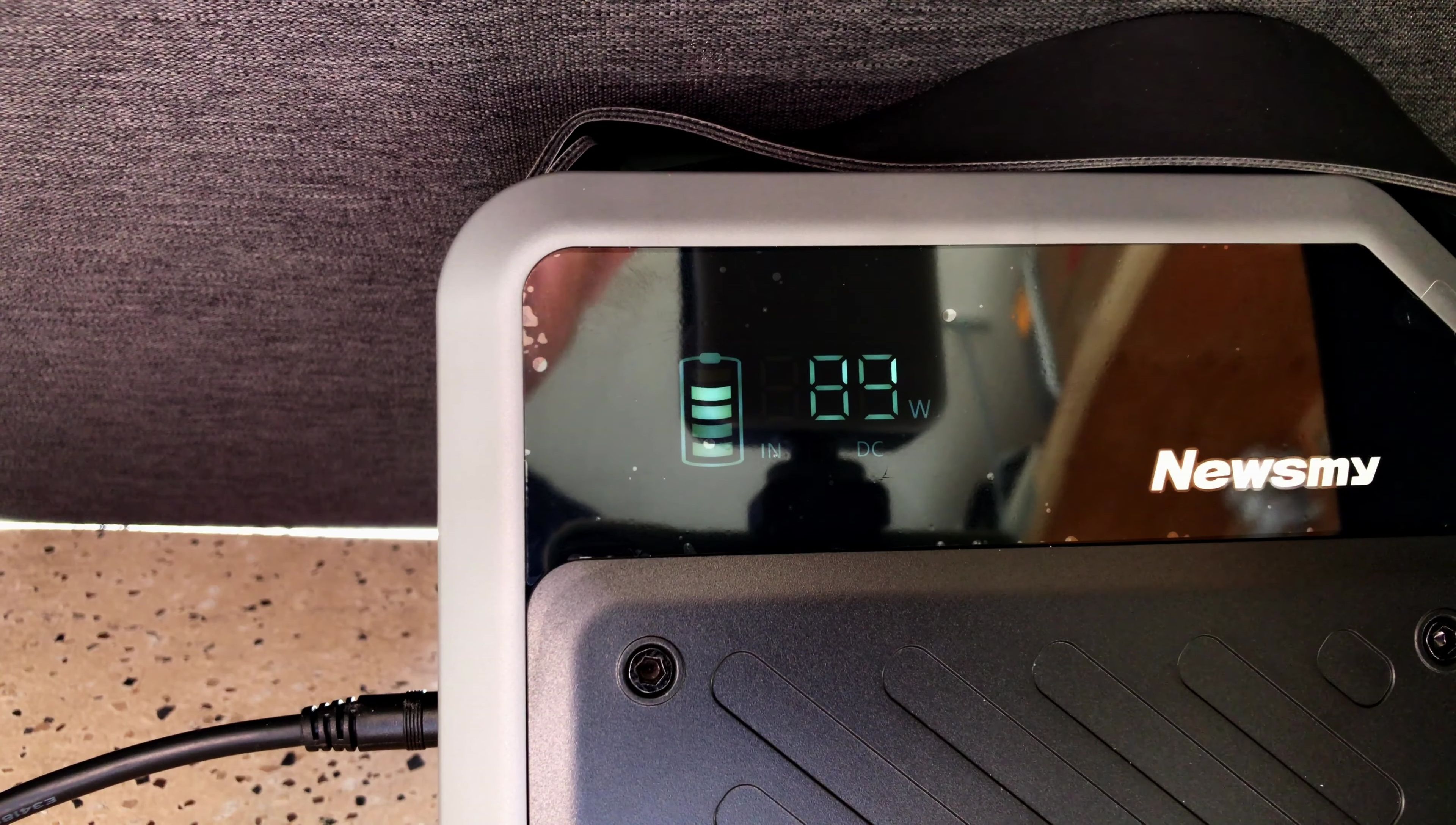 Solar panel charging the power station