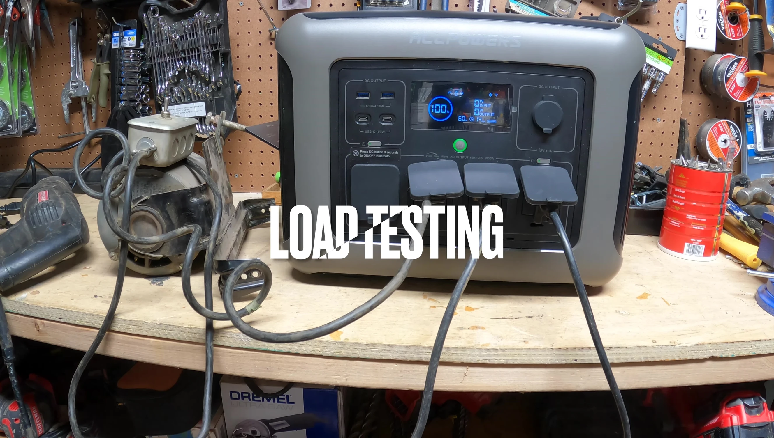 A variety of testing equipment ready for use with the power station.