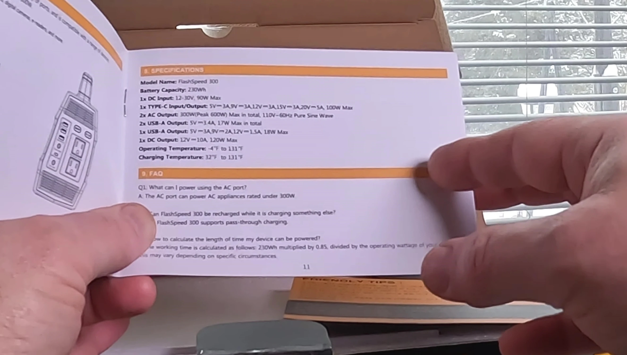 Close-up of AC output ports