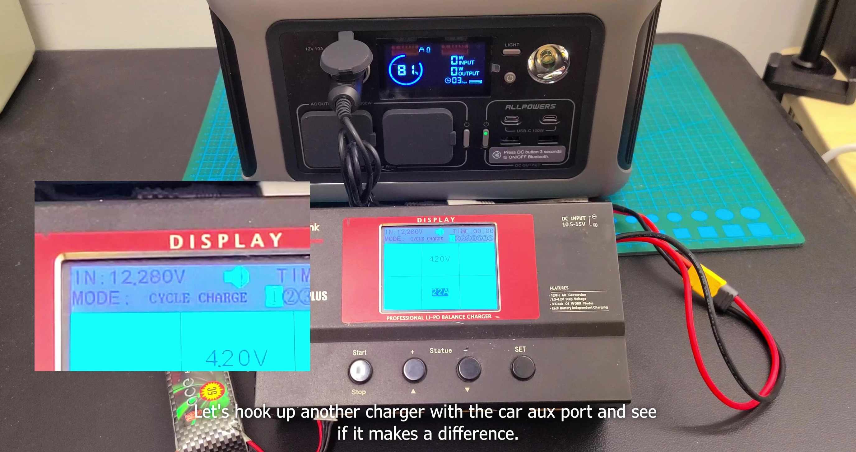 Testing multiple devices and chargers simultaneously.