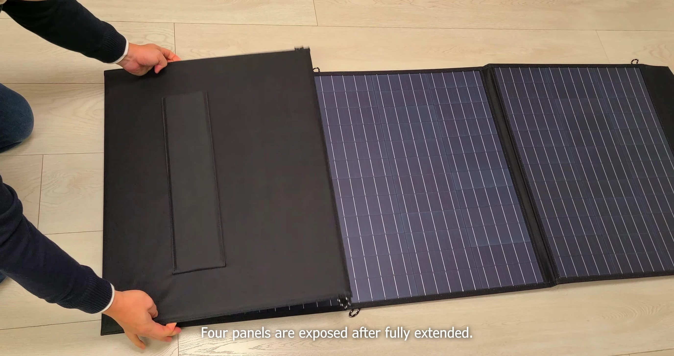 Unfolding the solar panels.