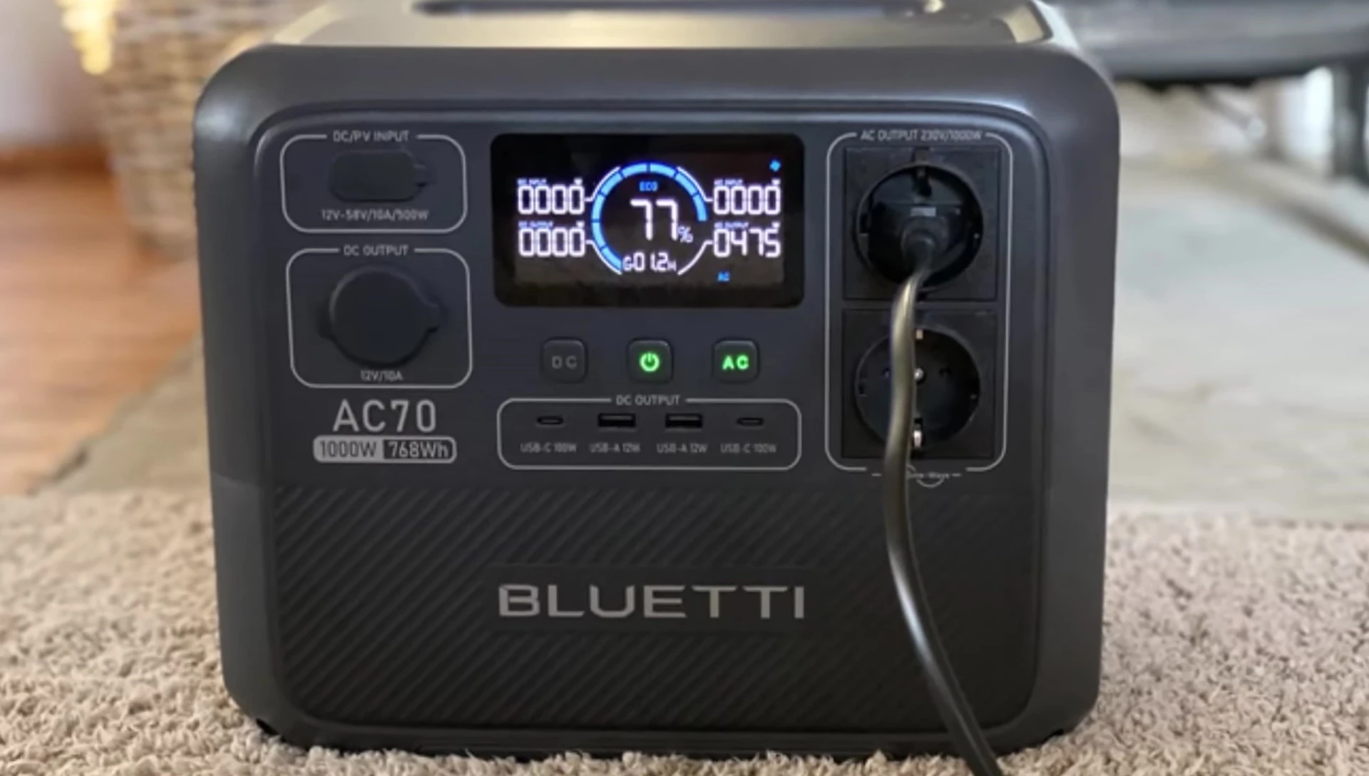 Bluetti AC70: Displaying its ease of access and convenience.