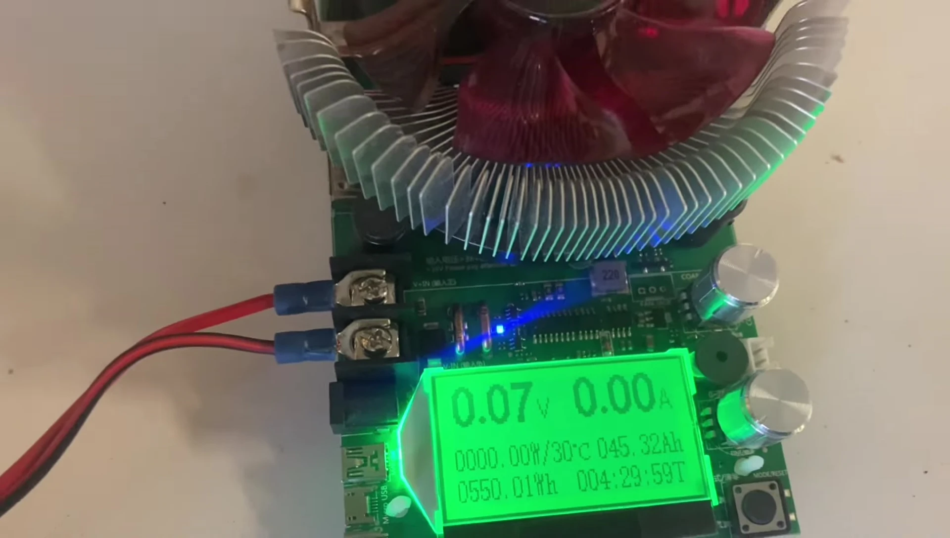 Final capacity test results displayed