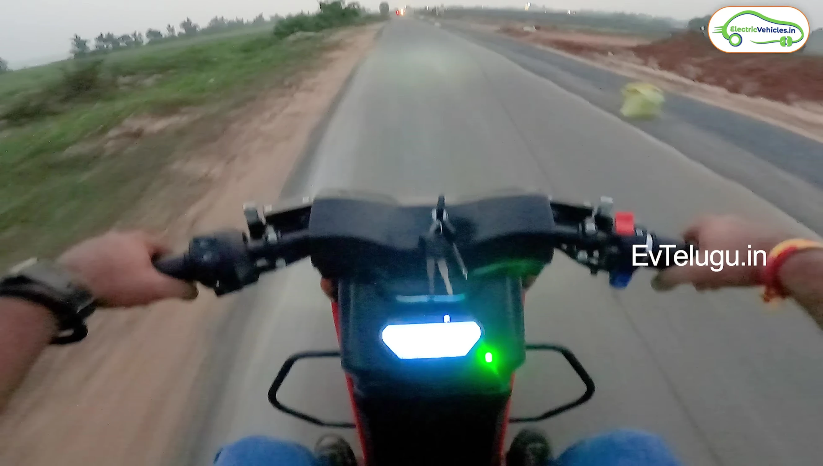 The rider showcasing the scooter's performance on the road