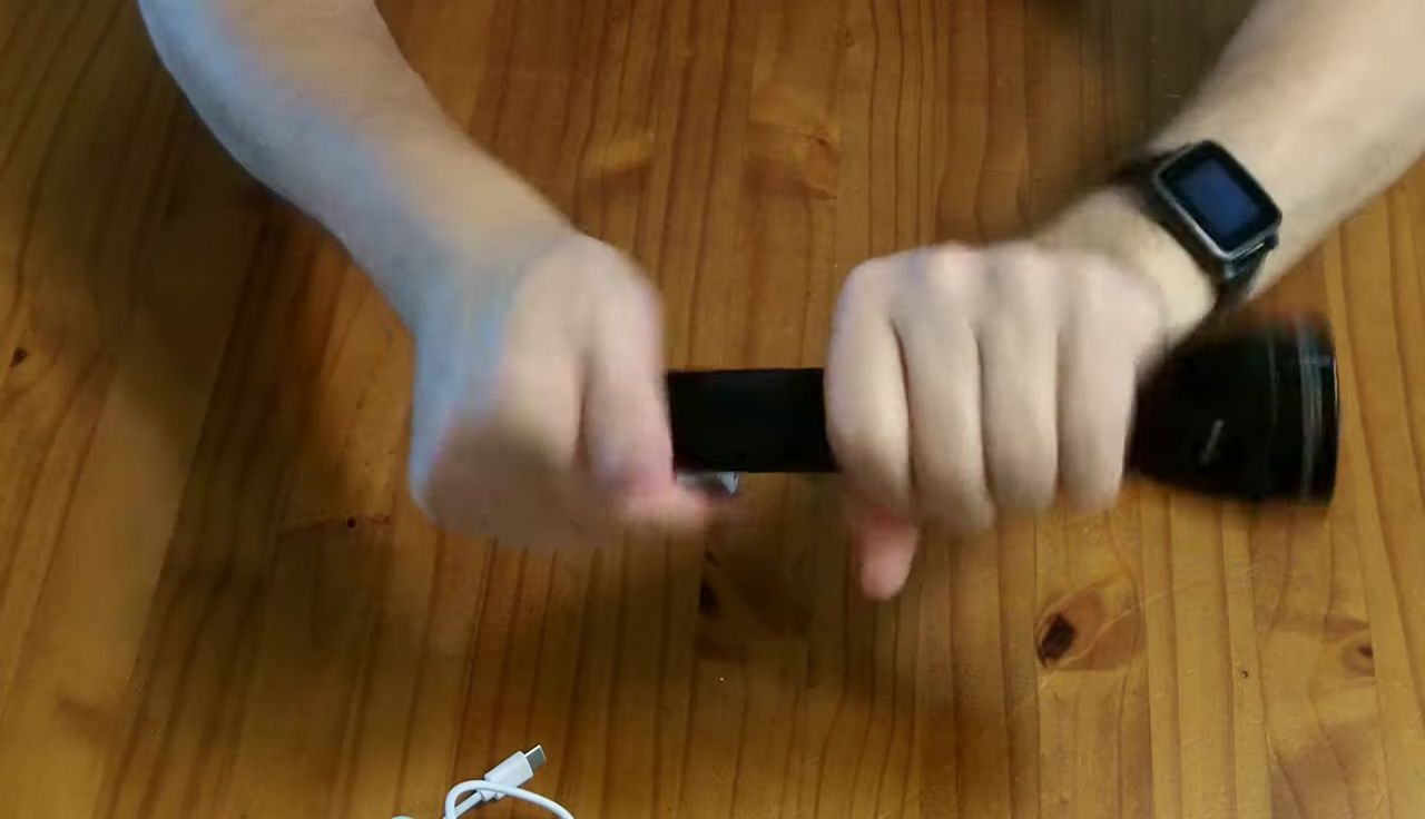 Flashlight being used with the Li-ion batteries