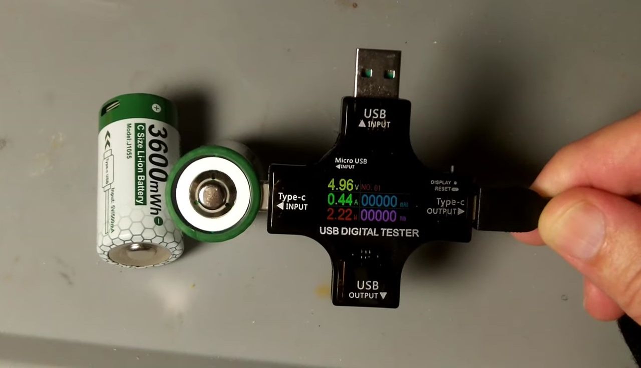 Battery charging with a USB-C power delivery adapter