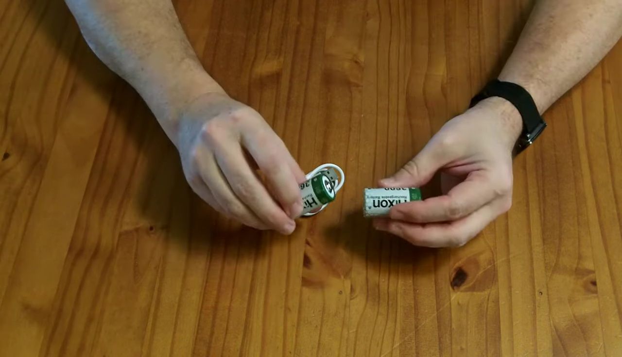 Two C-cell sized battery units in the box
