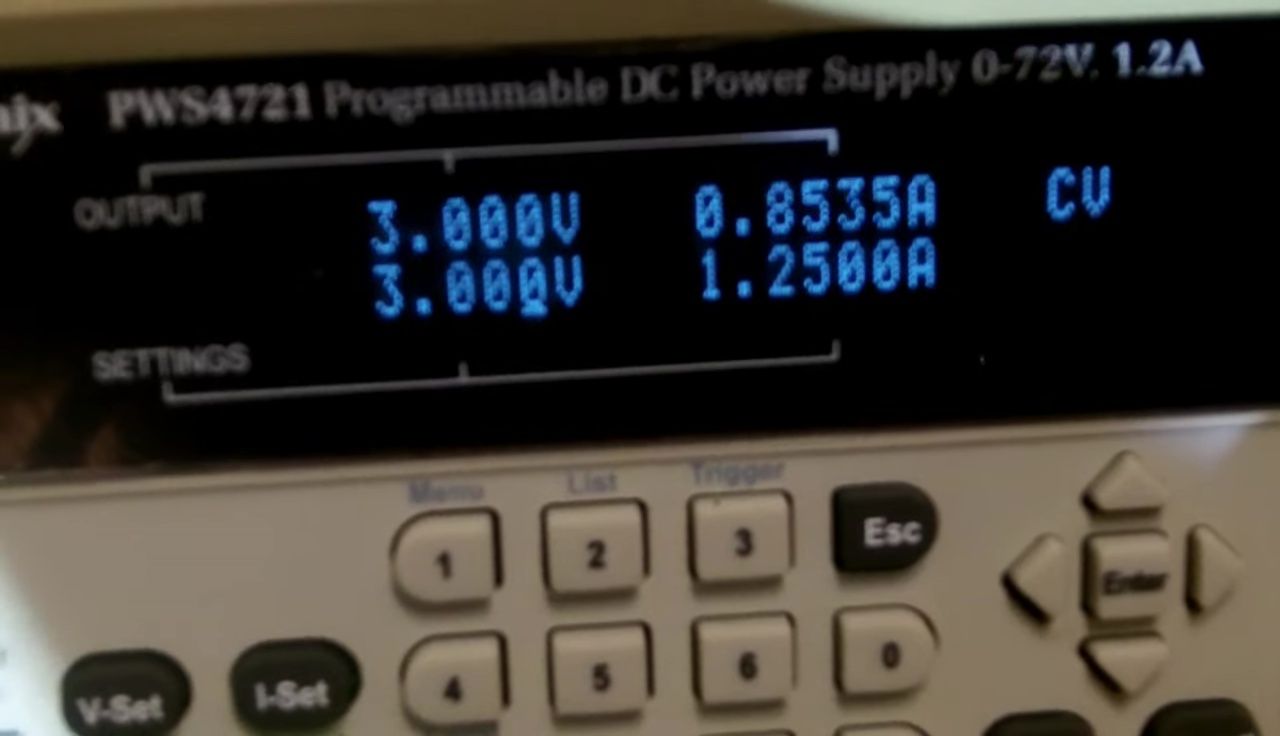 Flashlight with LED bulb being tested