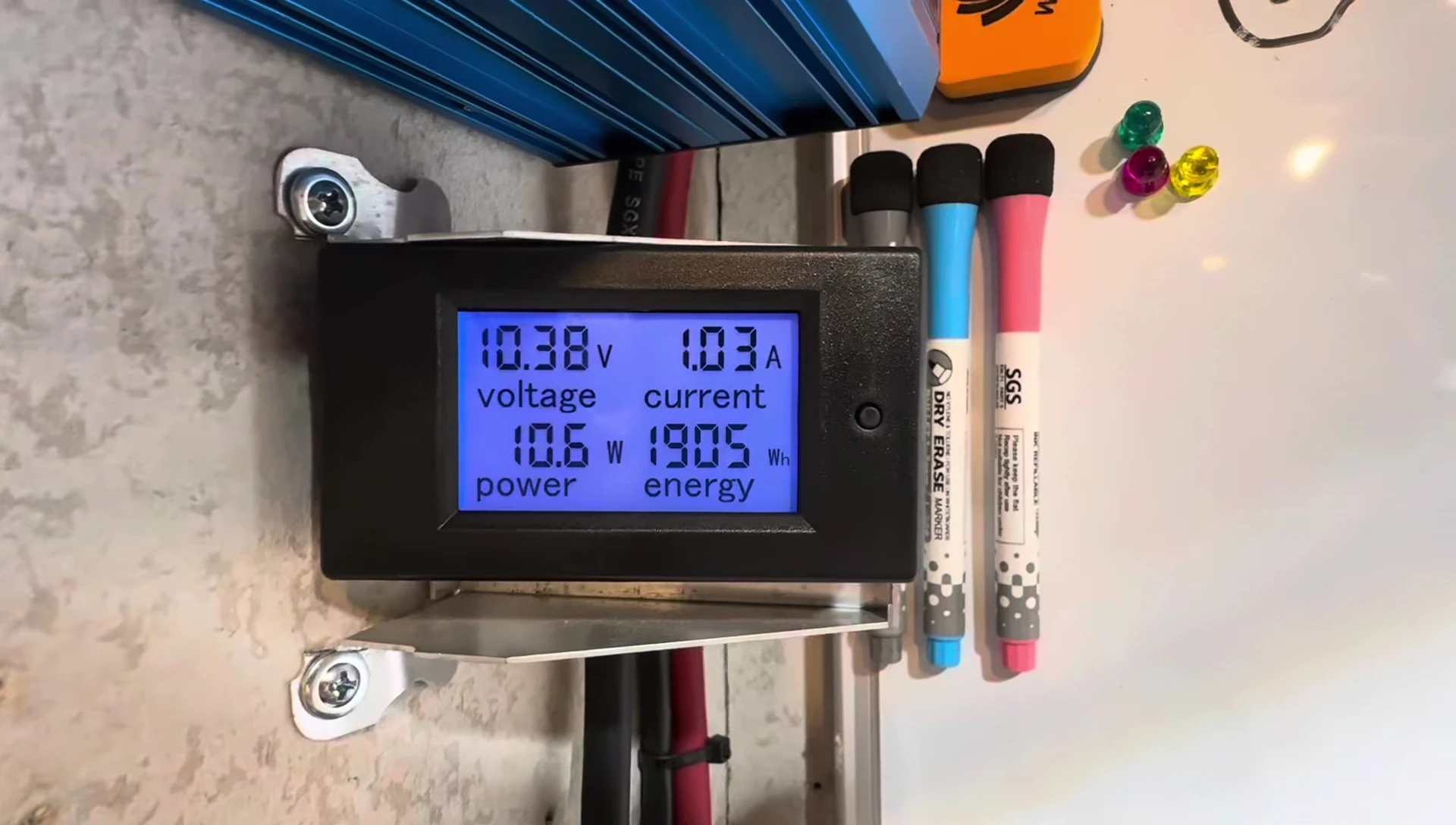 Final capacity reading after the test