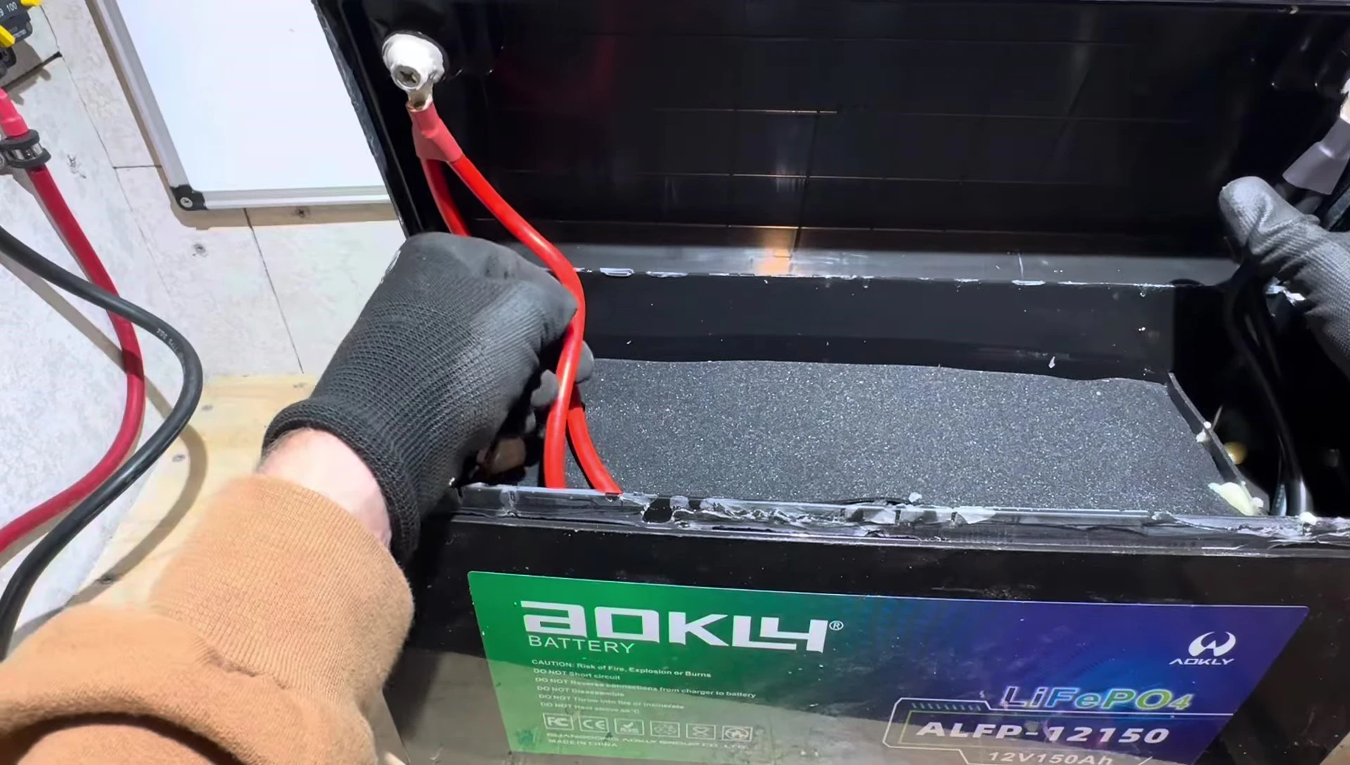 Large wires connecting to the terminals