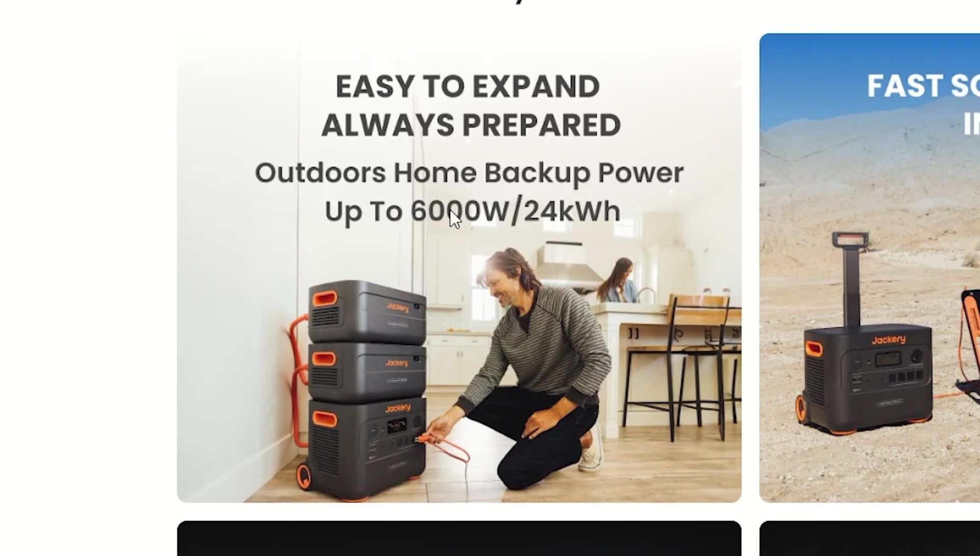 Screenshot showing the Jackery Solar Generator 2000 Plus and its power output specifications.