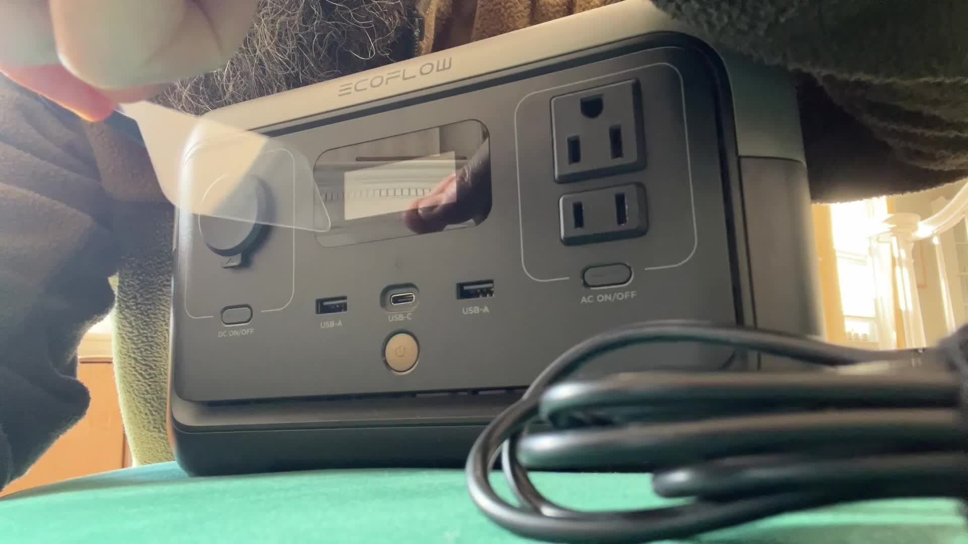 The EcoFlow River 2 displayed on a table.