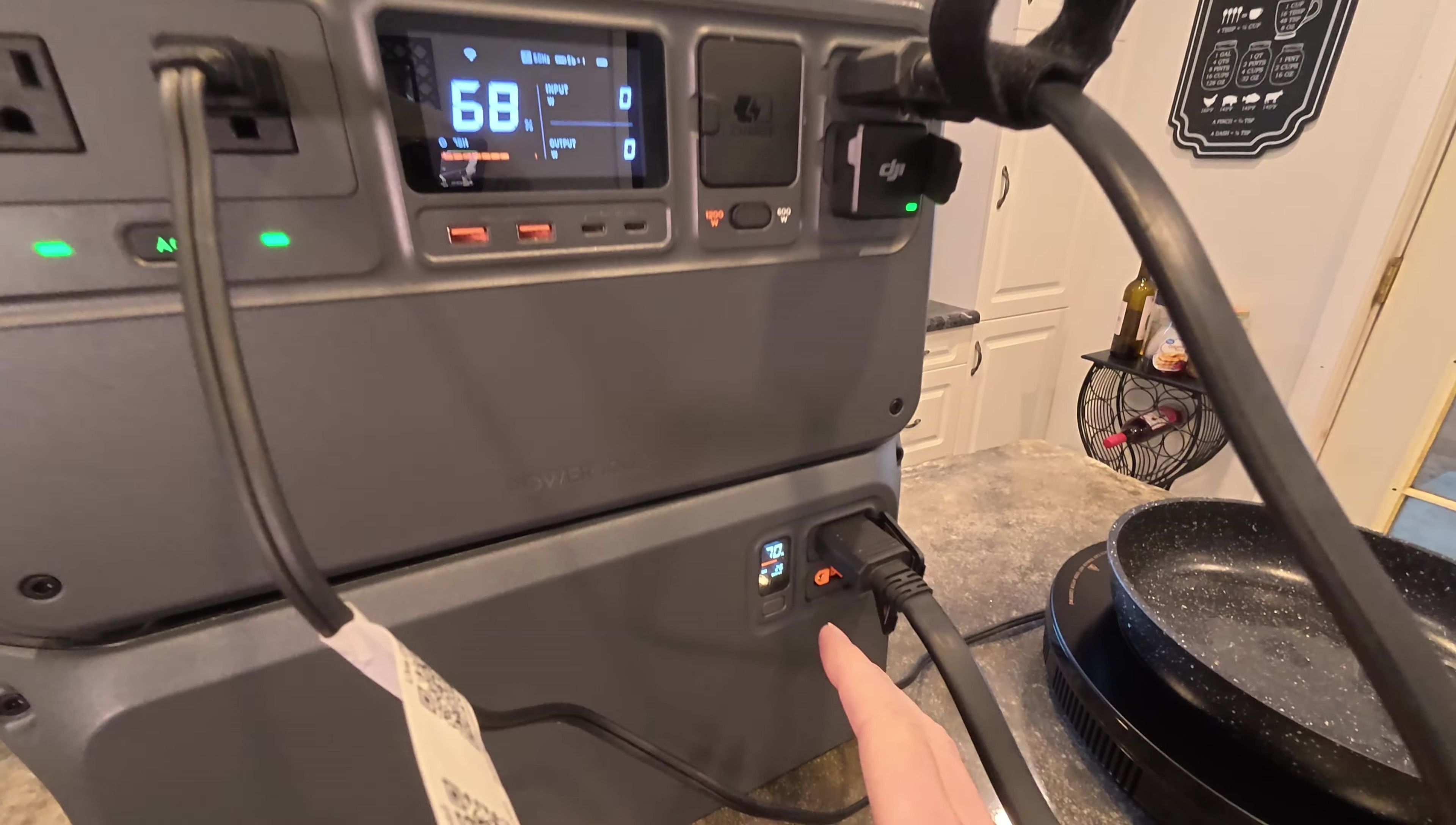 12V adapter connected to DJI Power 1000