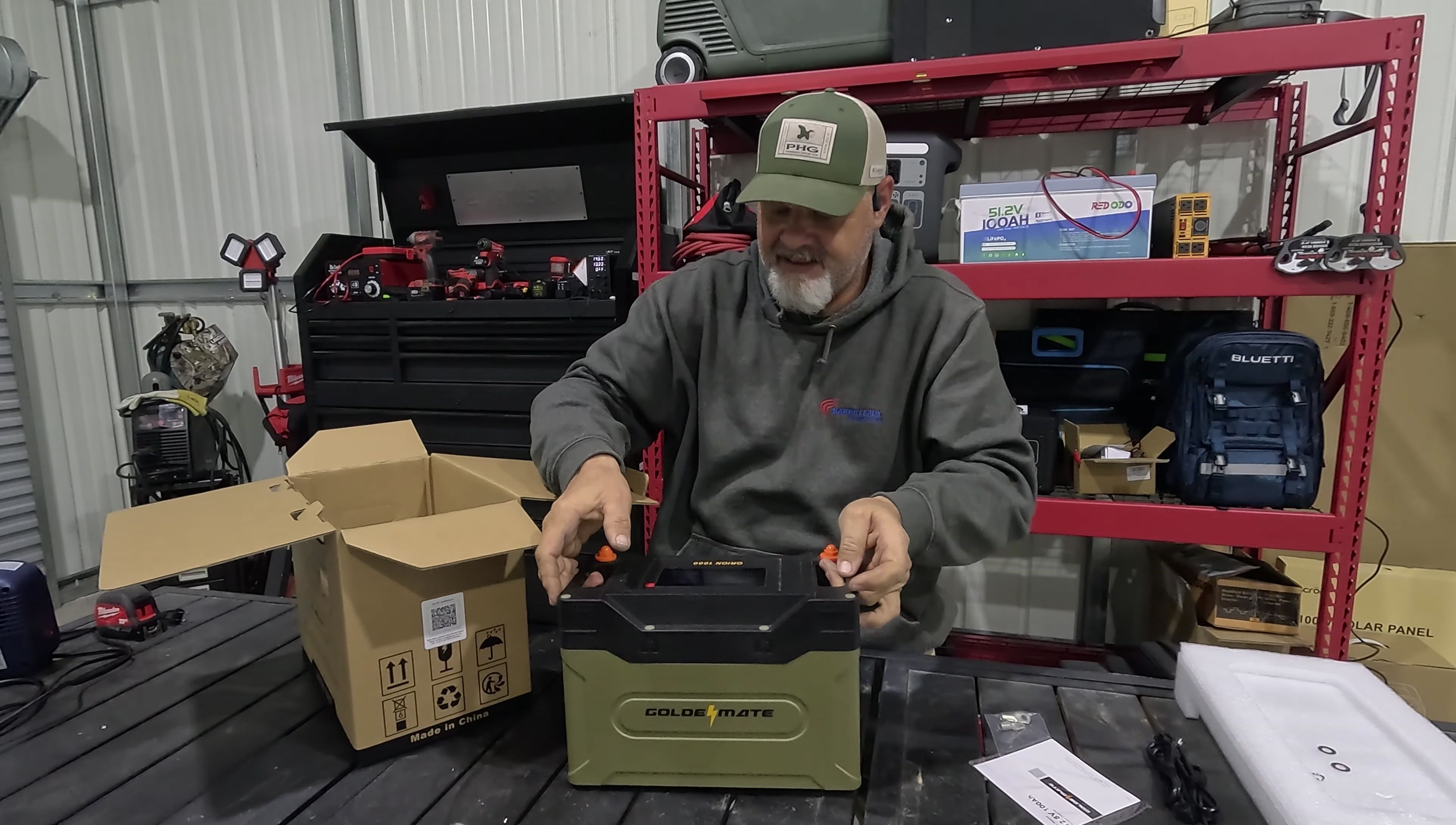 Close-up view of the Orion 1000 battery, highlighting its design and build quality.