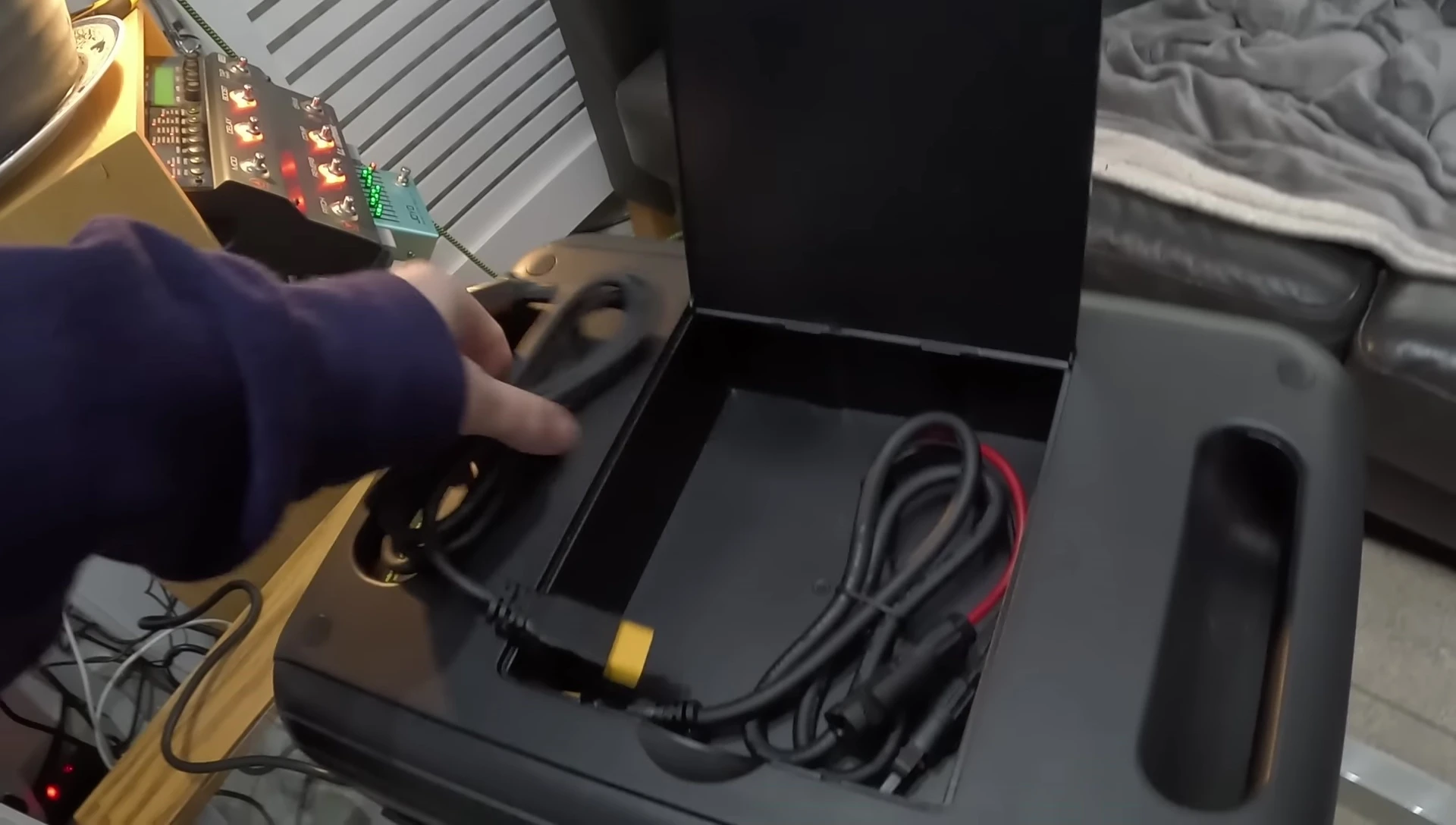 Power bank storage compartment