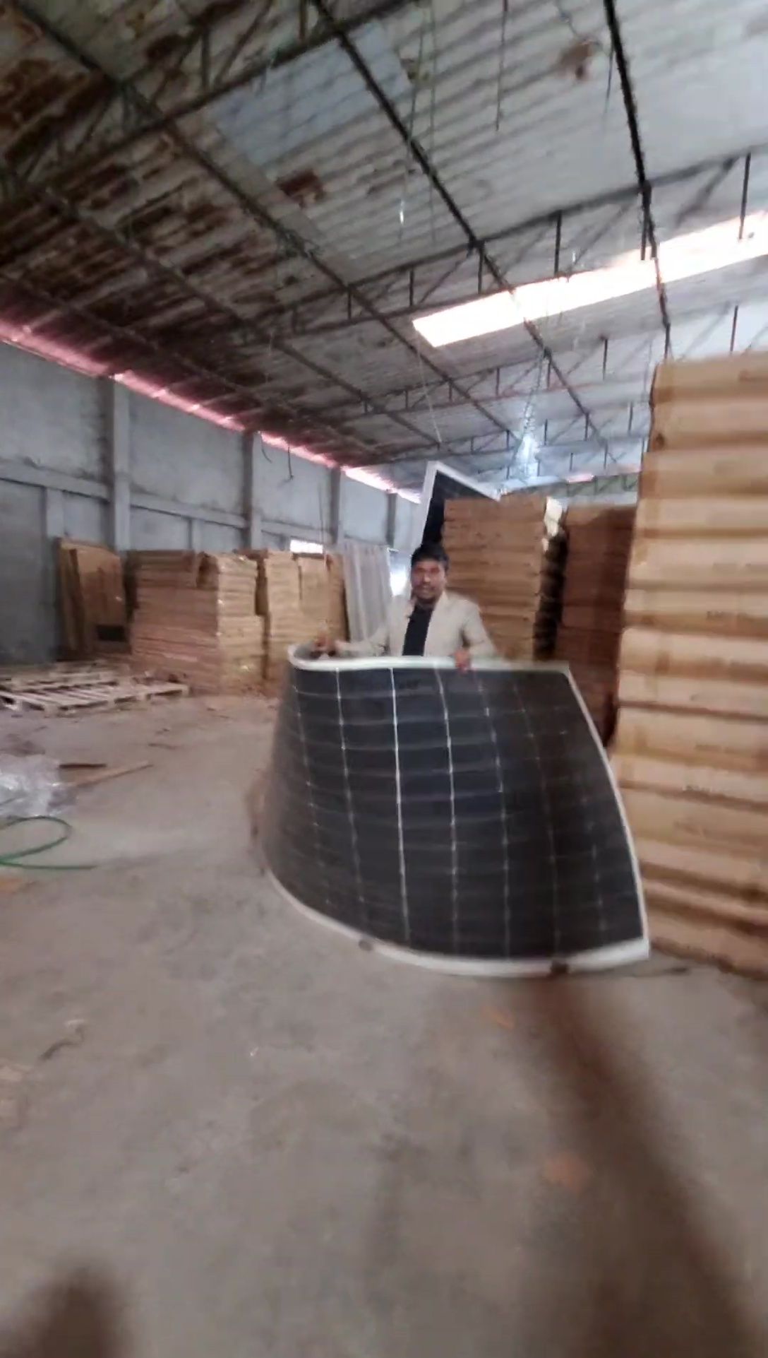 Demonstration of flexible solar panel installation