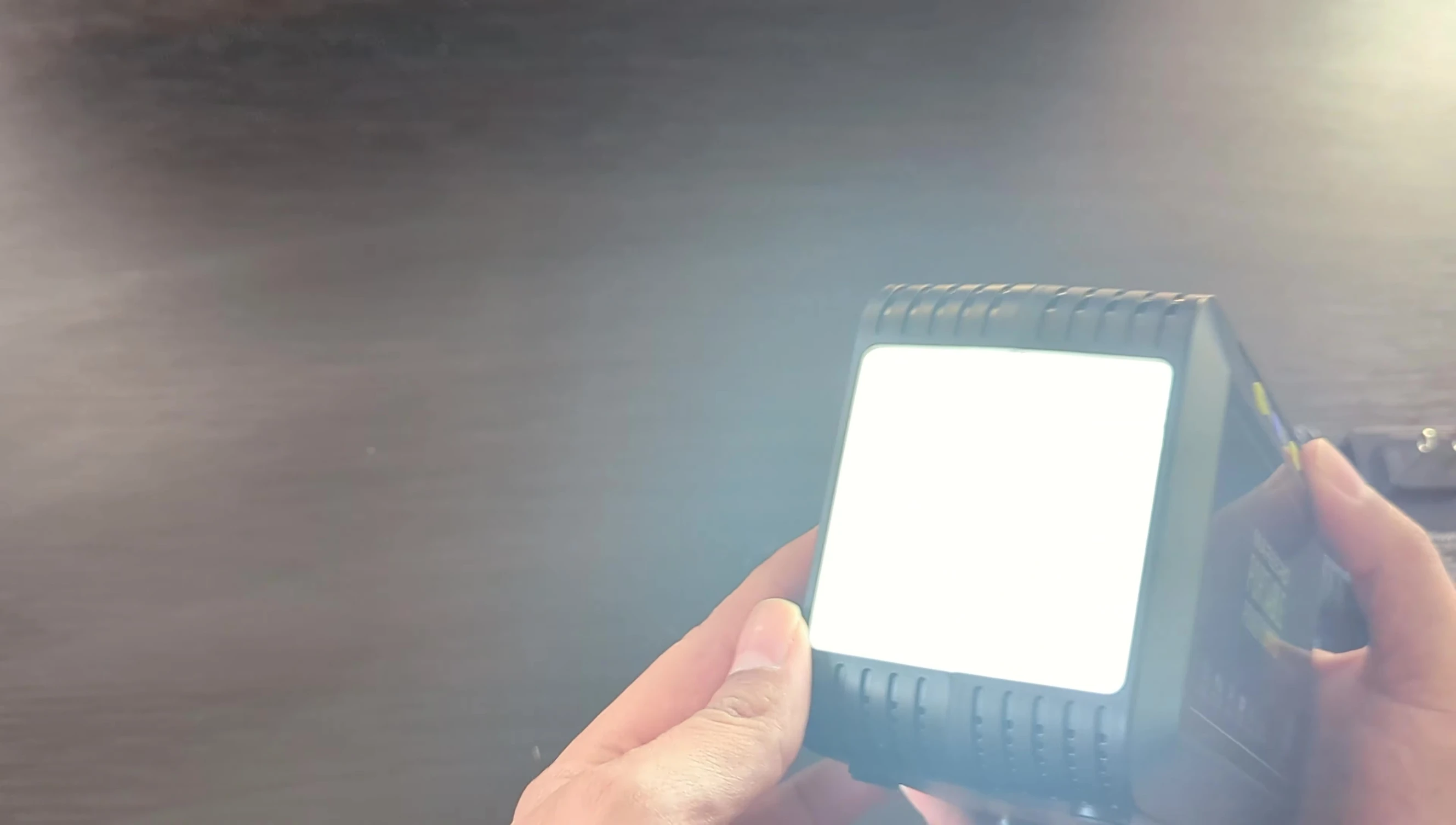 The bright LED light on the device