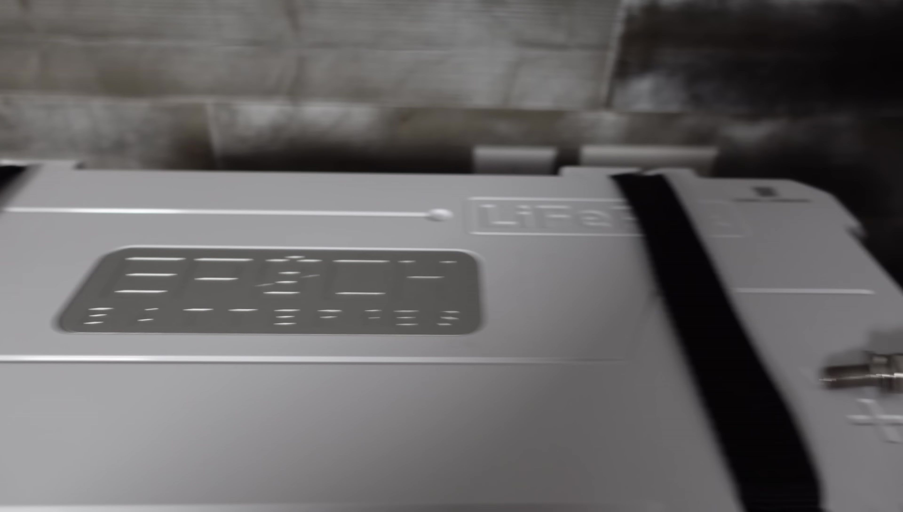 View of the battery terminals and M8 bolts