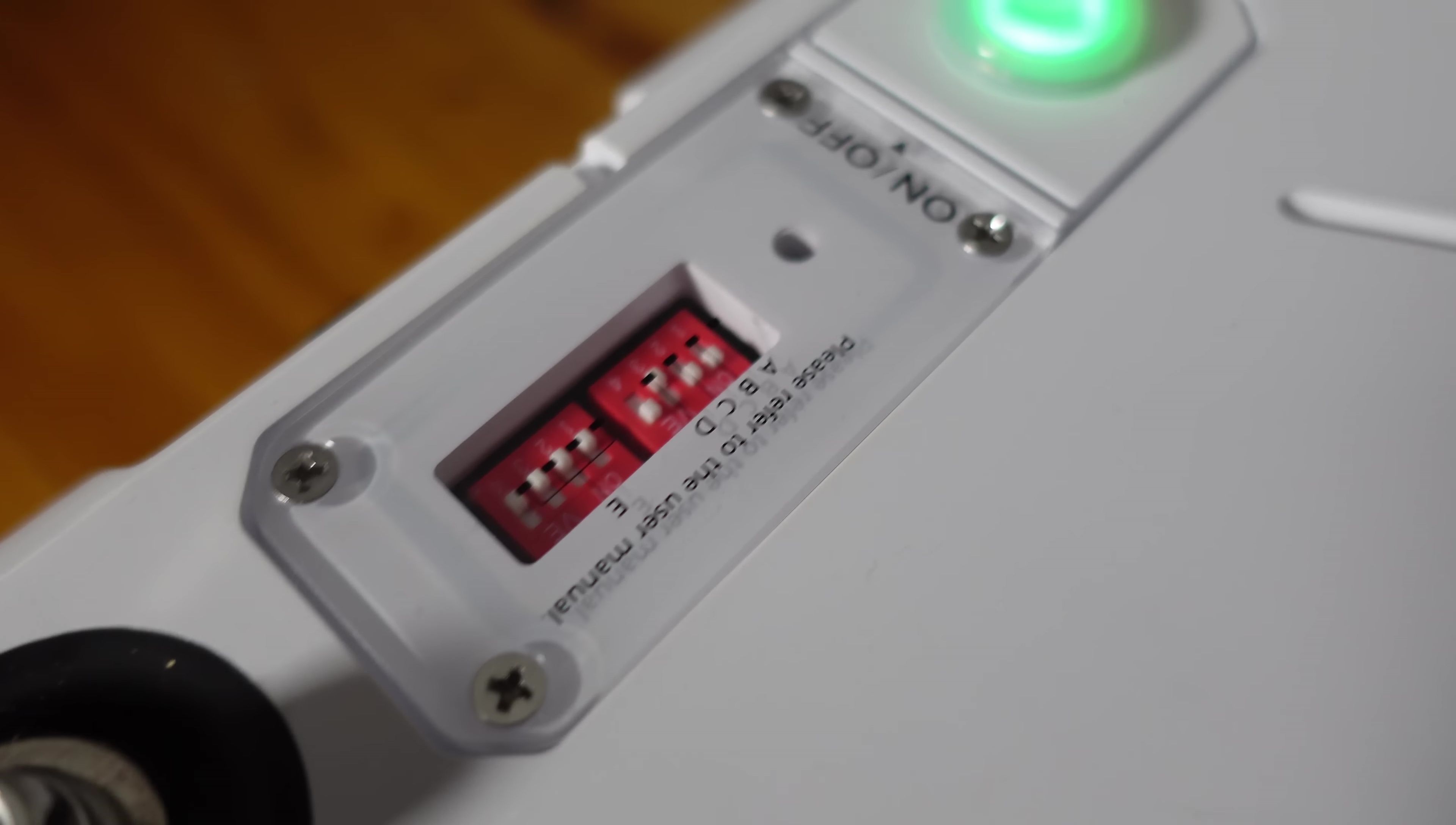 The on/off power button with rubber protector