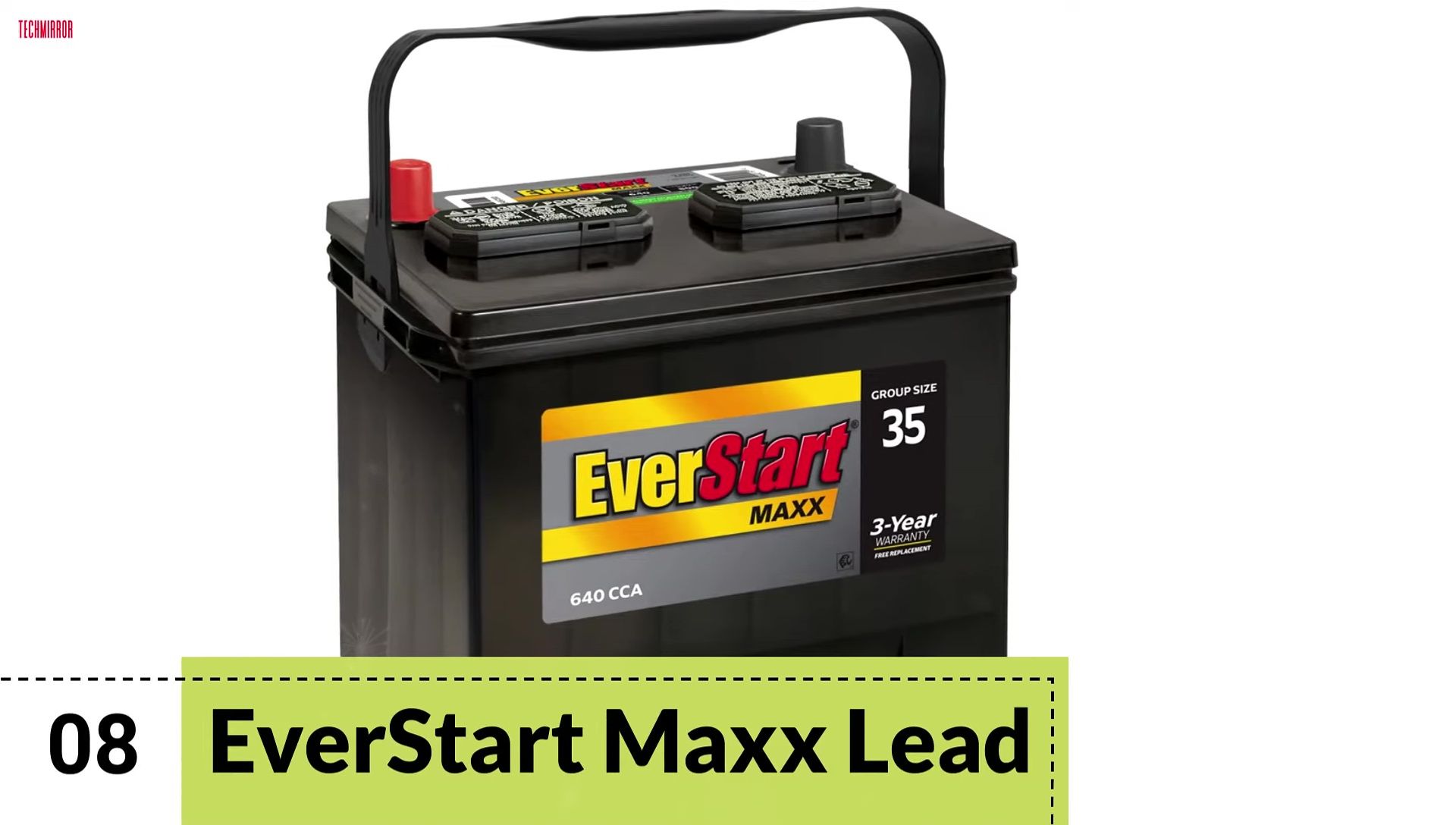 Close-up of EverStart Max battery terminals