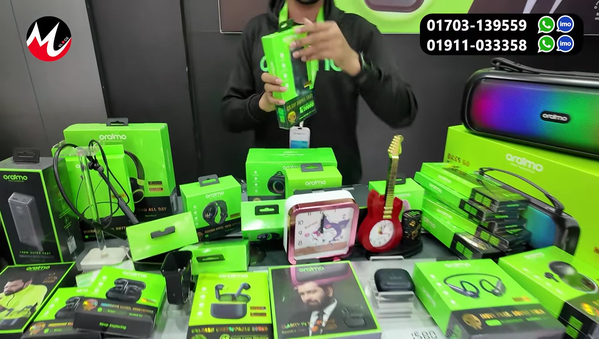 Selection of Oraimo power banks displayed