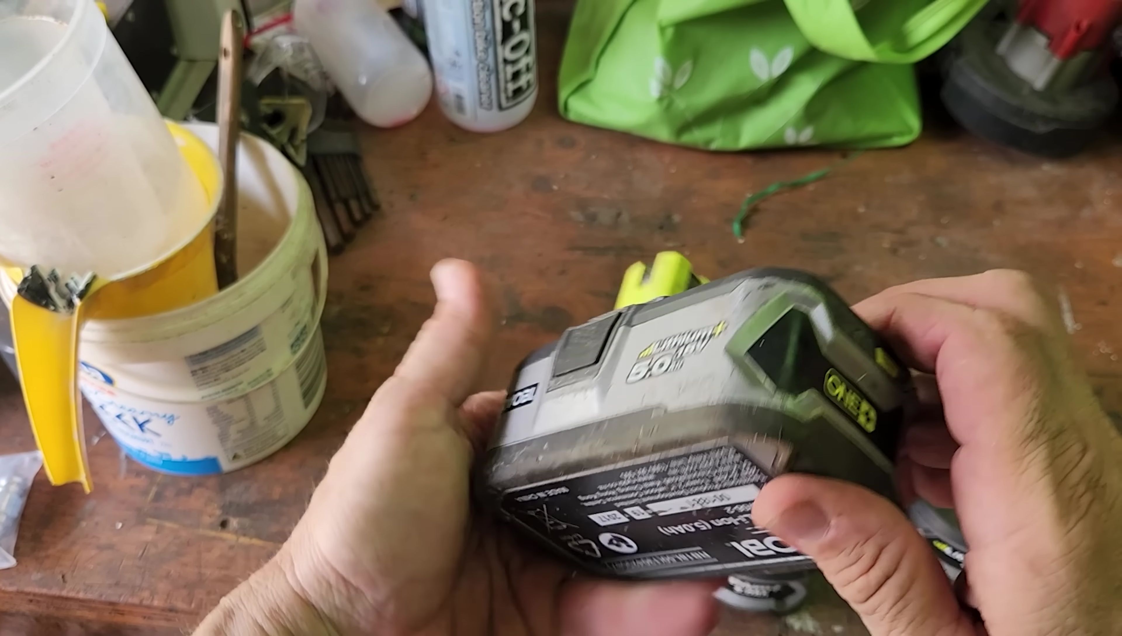 Screenshot showing the price tag of a genuine Ryobi 5 amp battery.