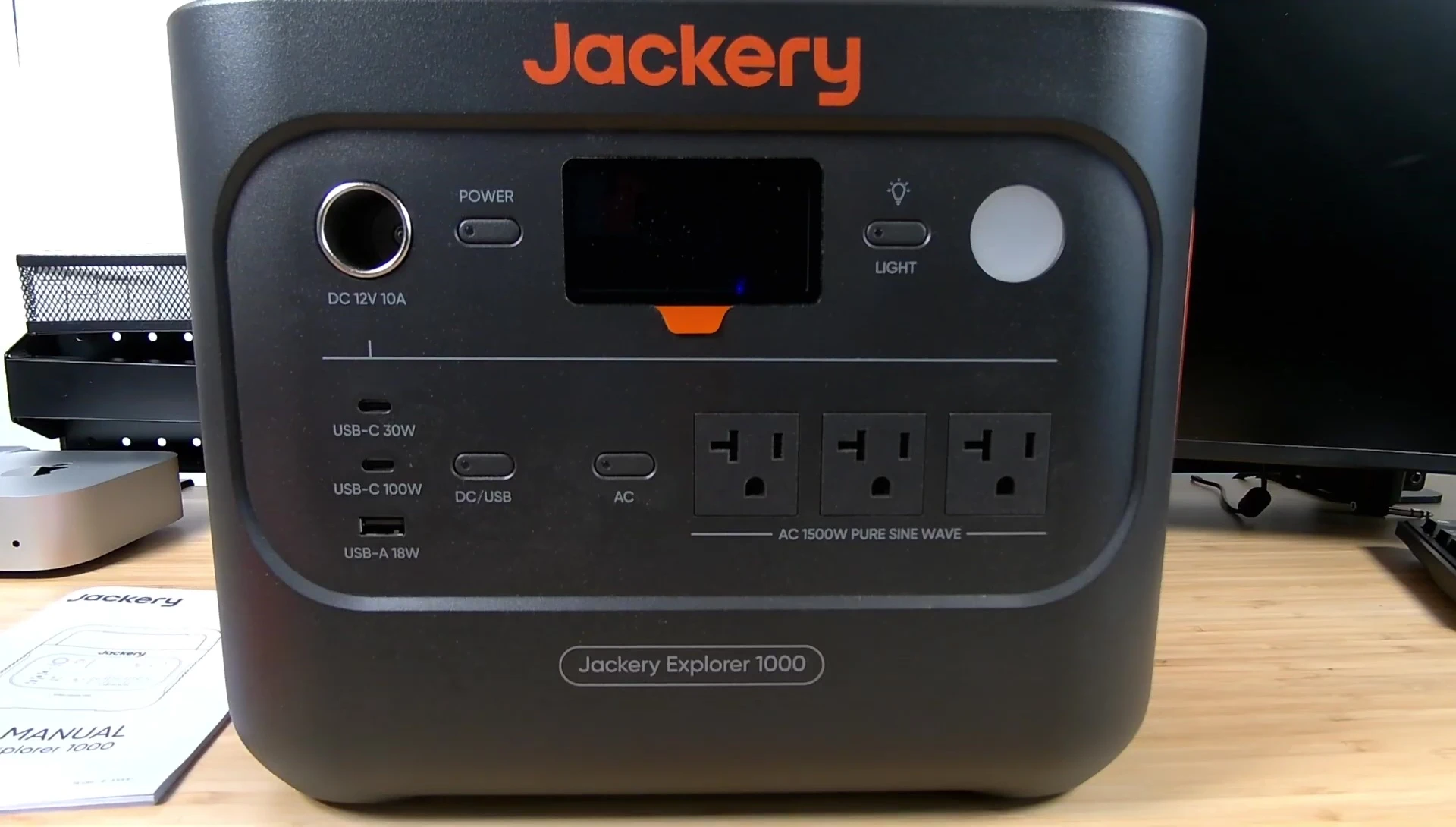 Close-up of the Jackery Explorer 1000's front panel