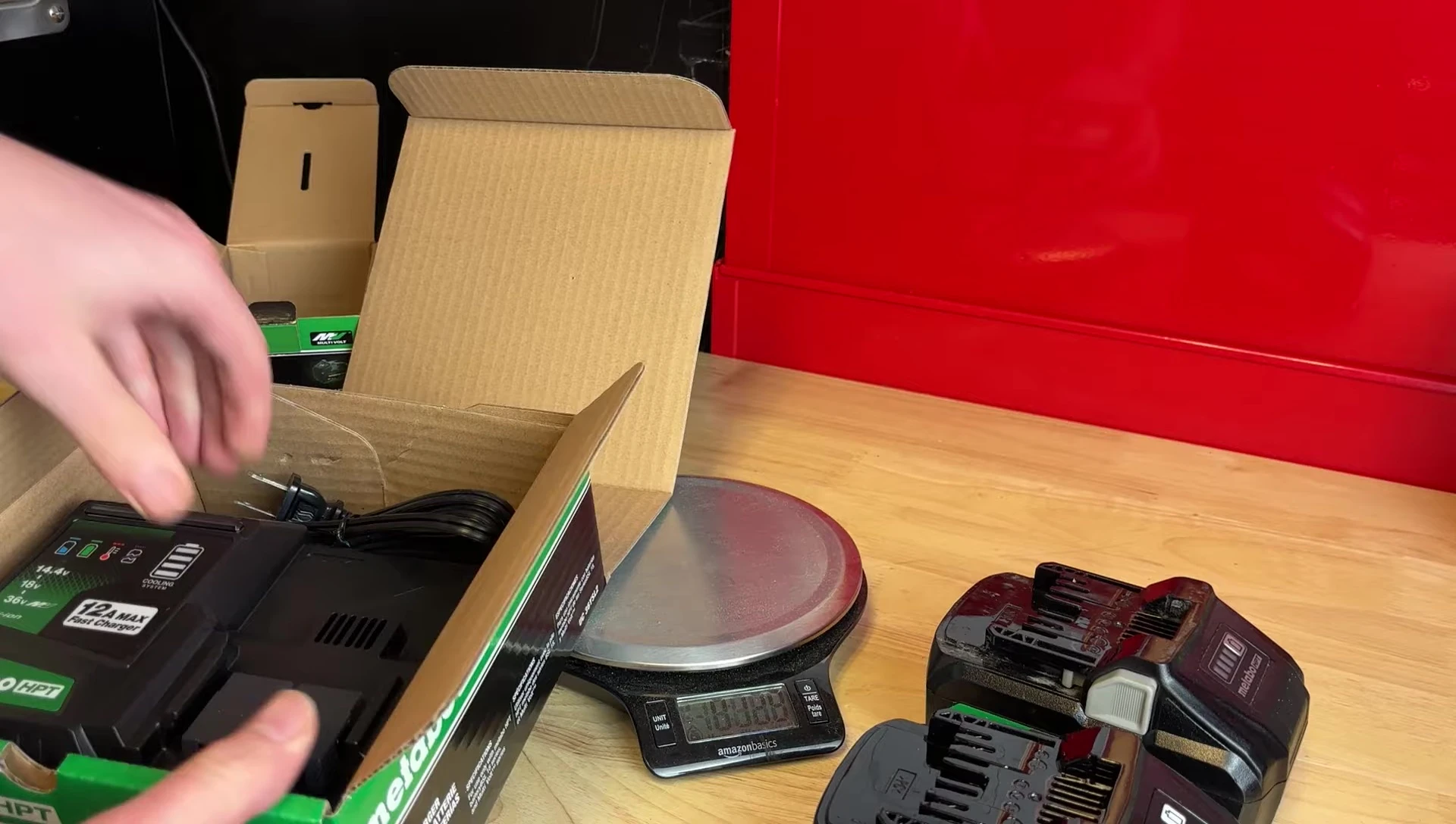 Close-up view of the large 12A charger