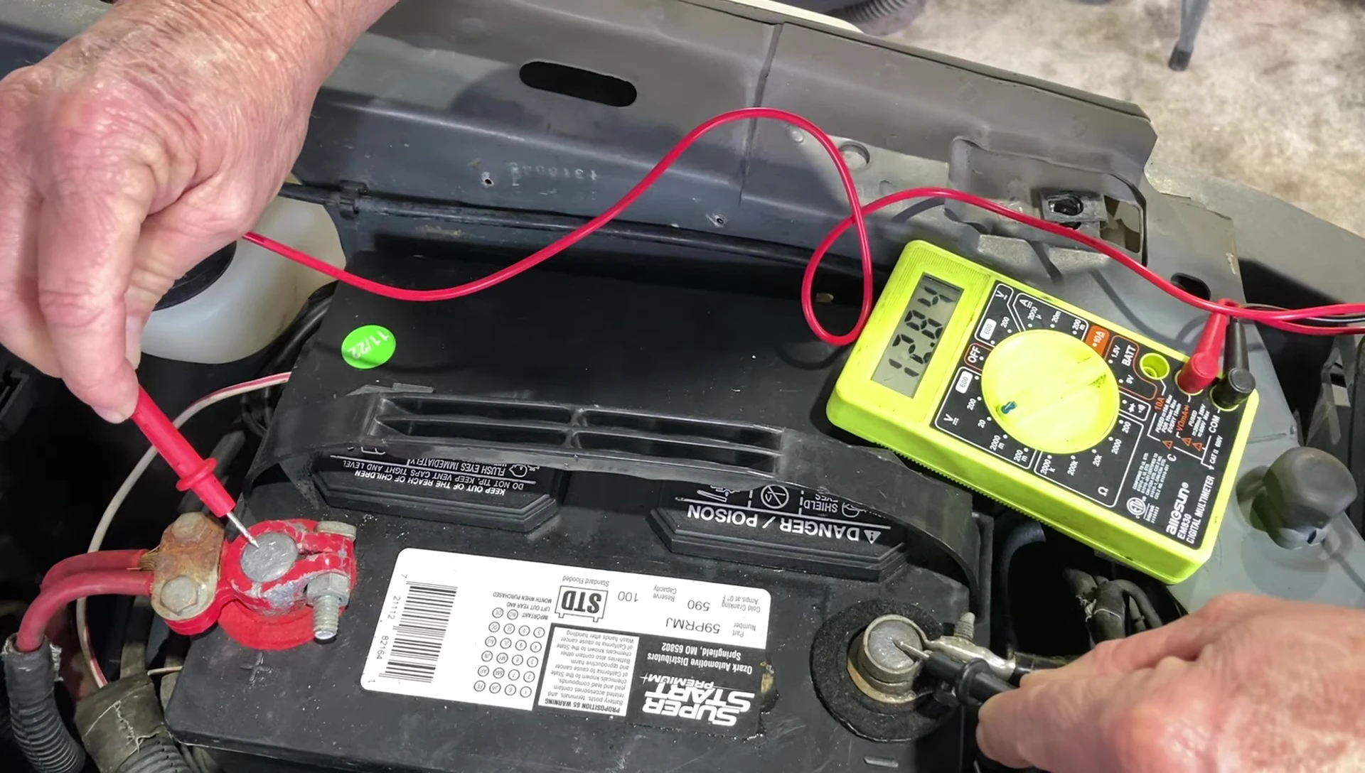 Voltage reading after a week