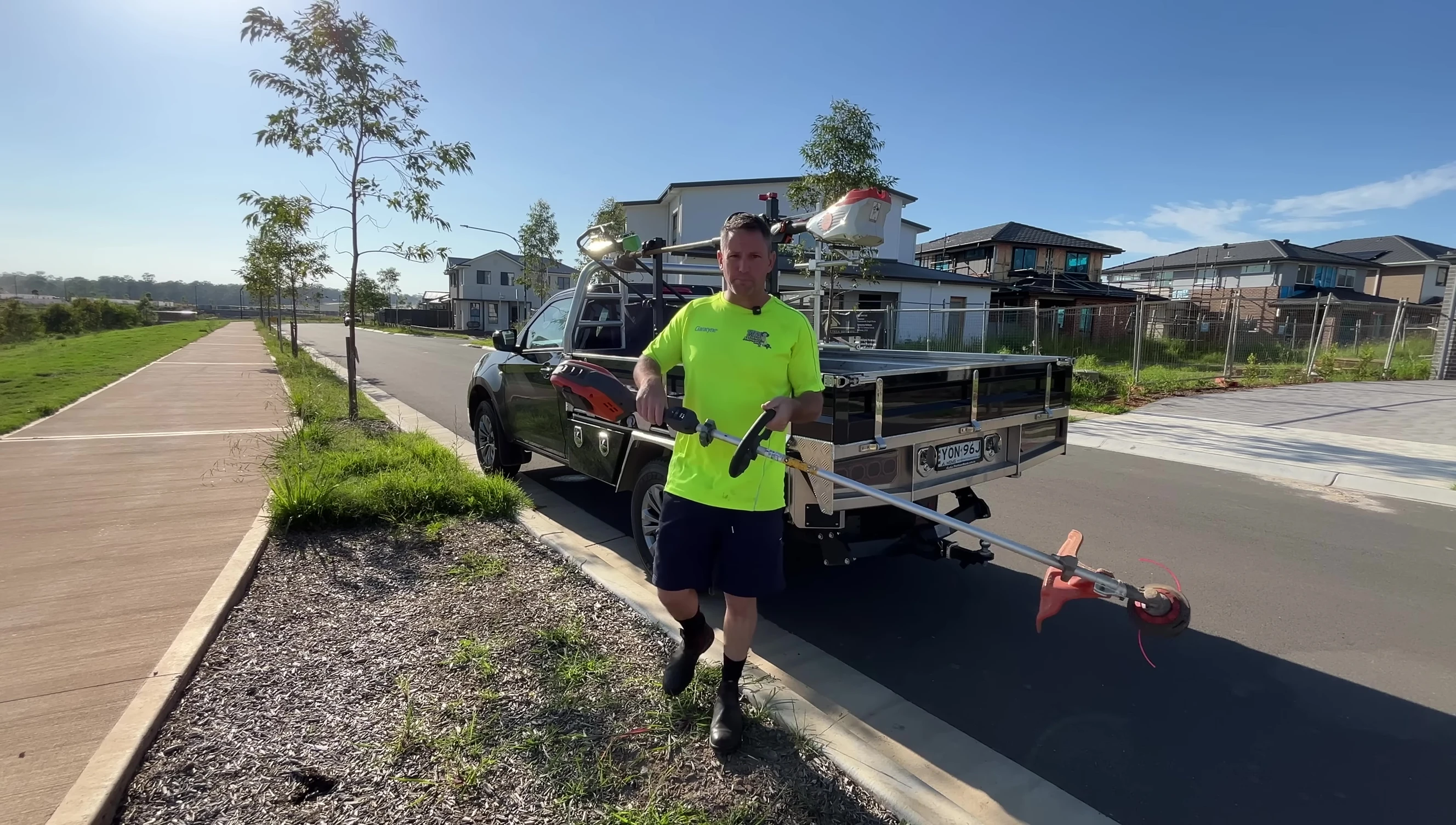 Close-up of the button that releases more line.