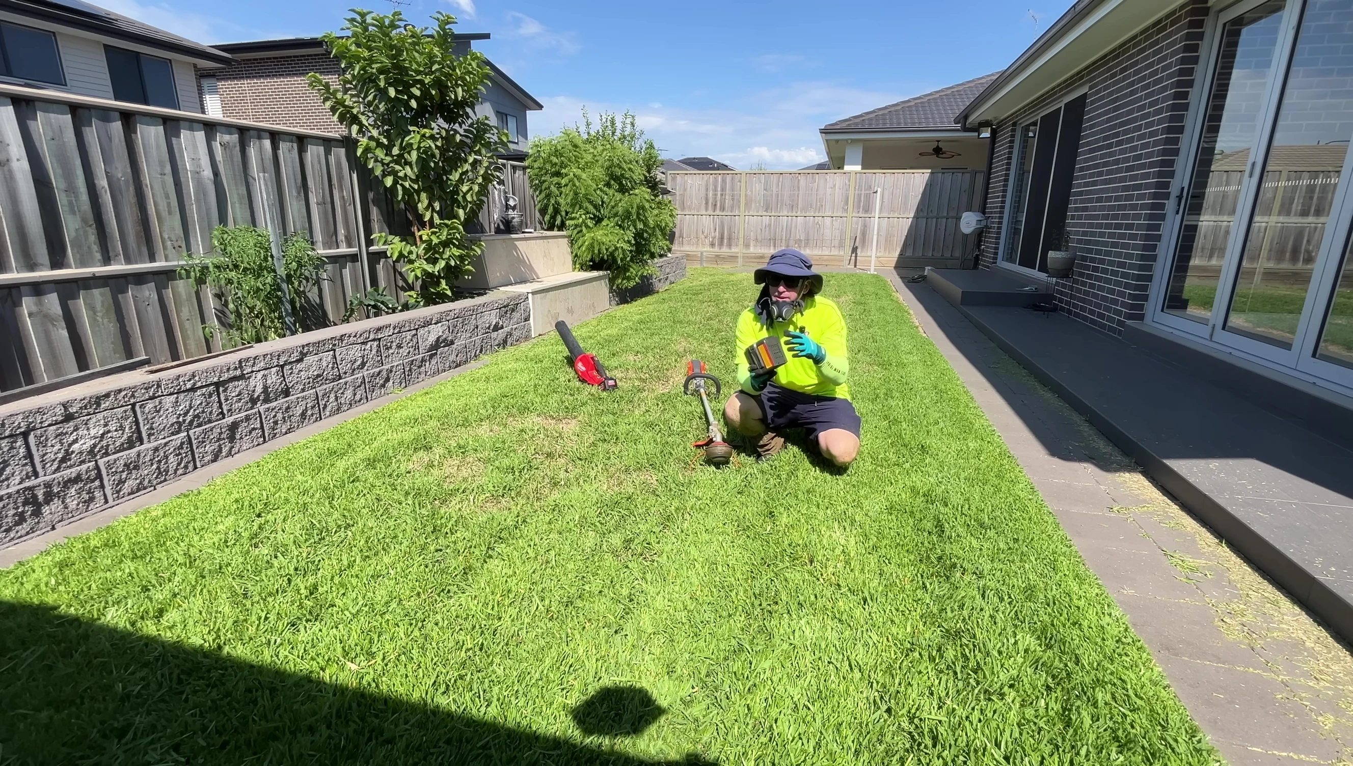 The battery indicator showing low battery