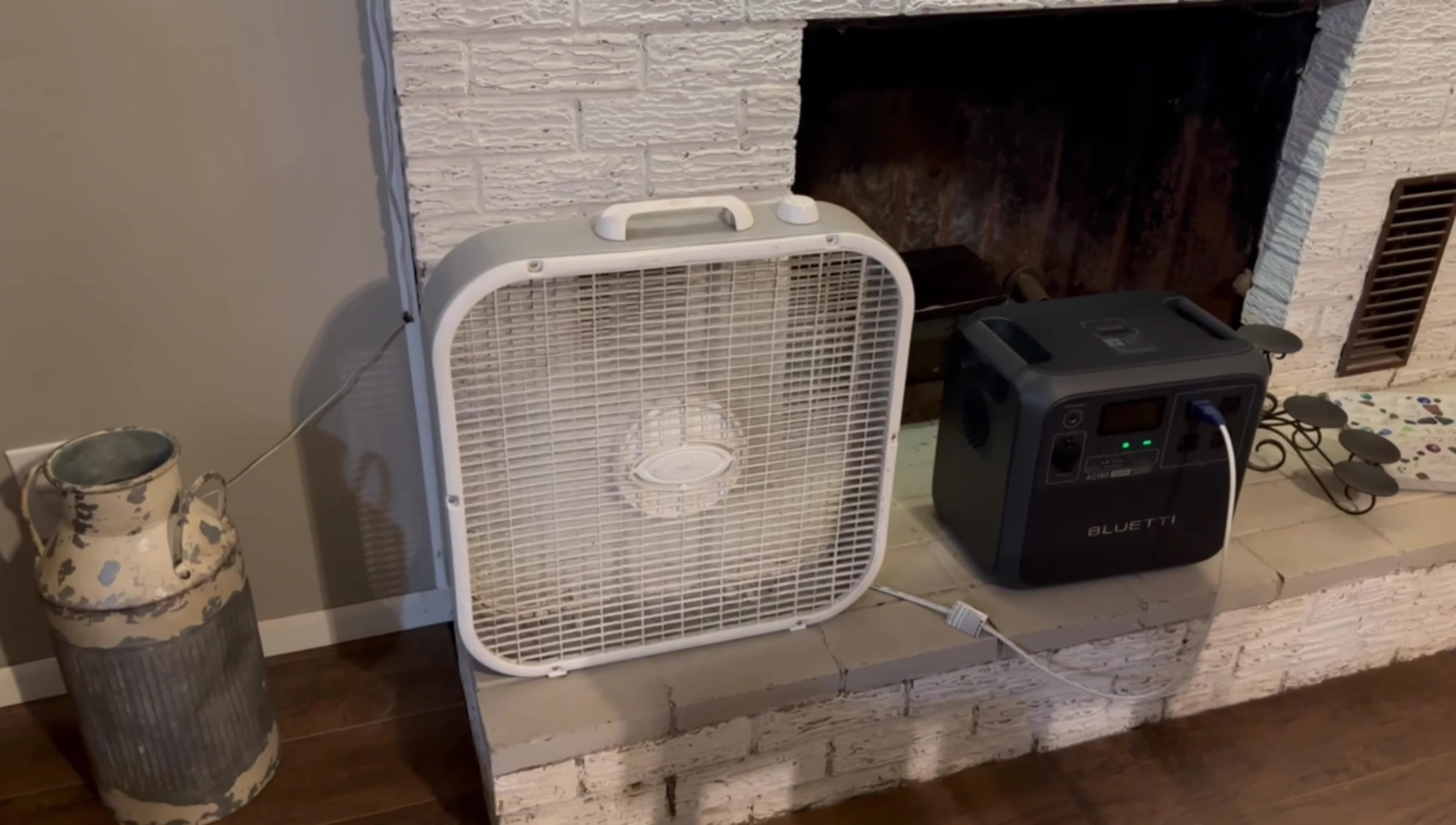 App showing battery percentage after running the fan