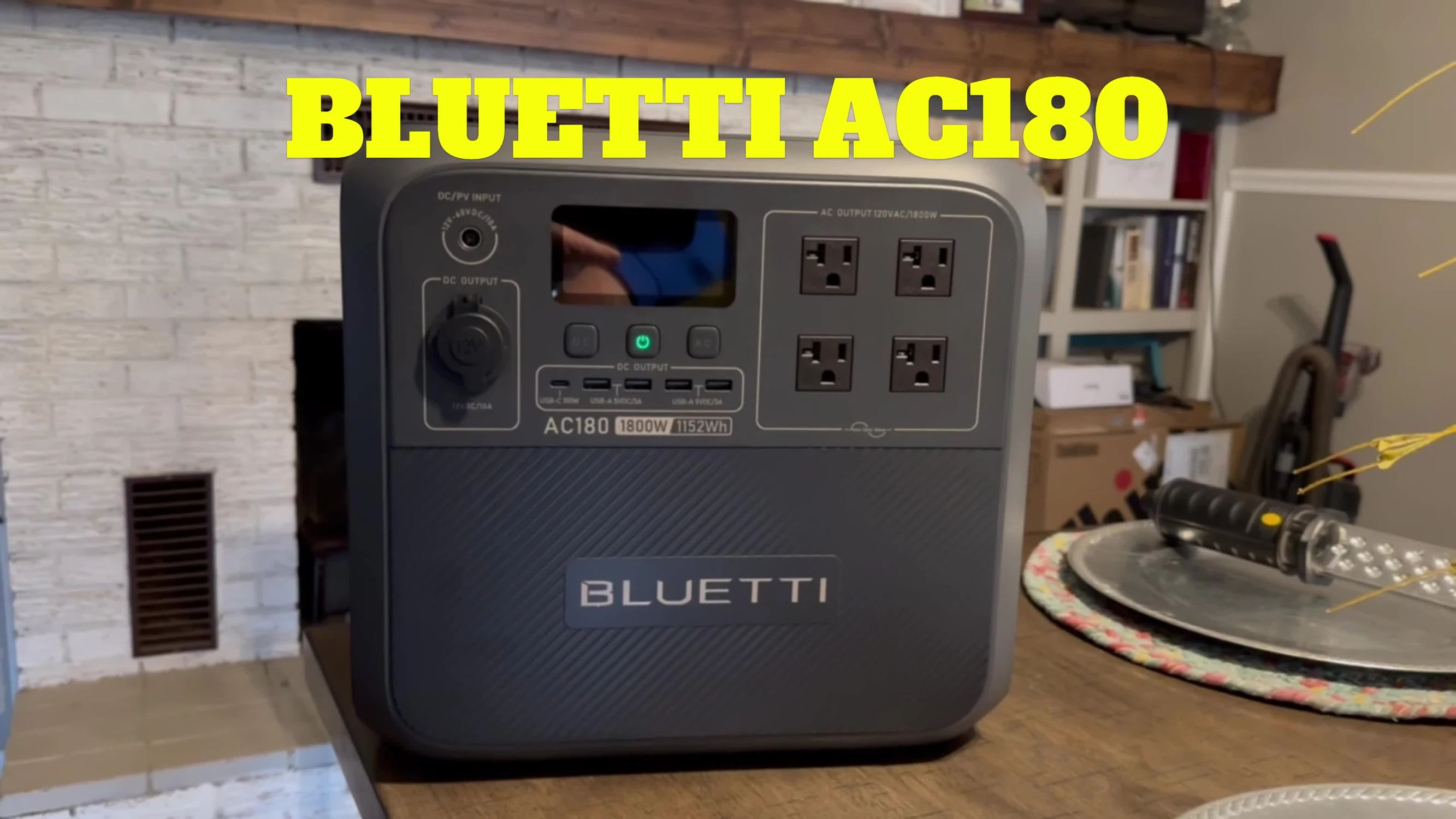 Close-up of the Bluetti AC180 Power Station box
