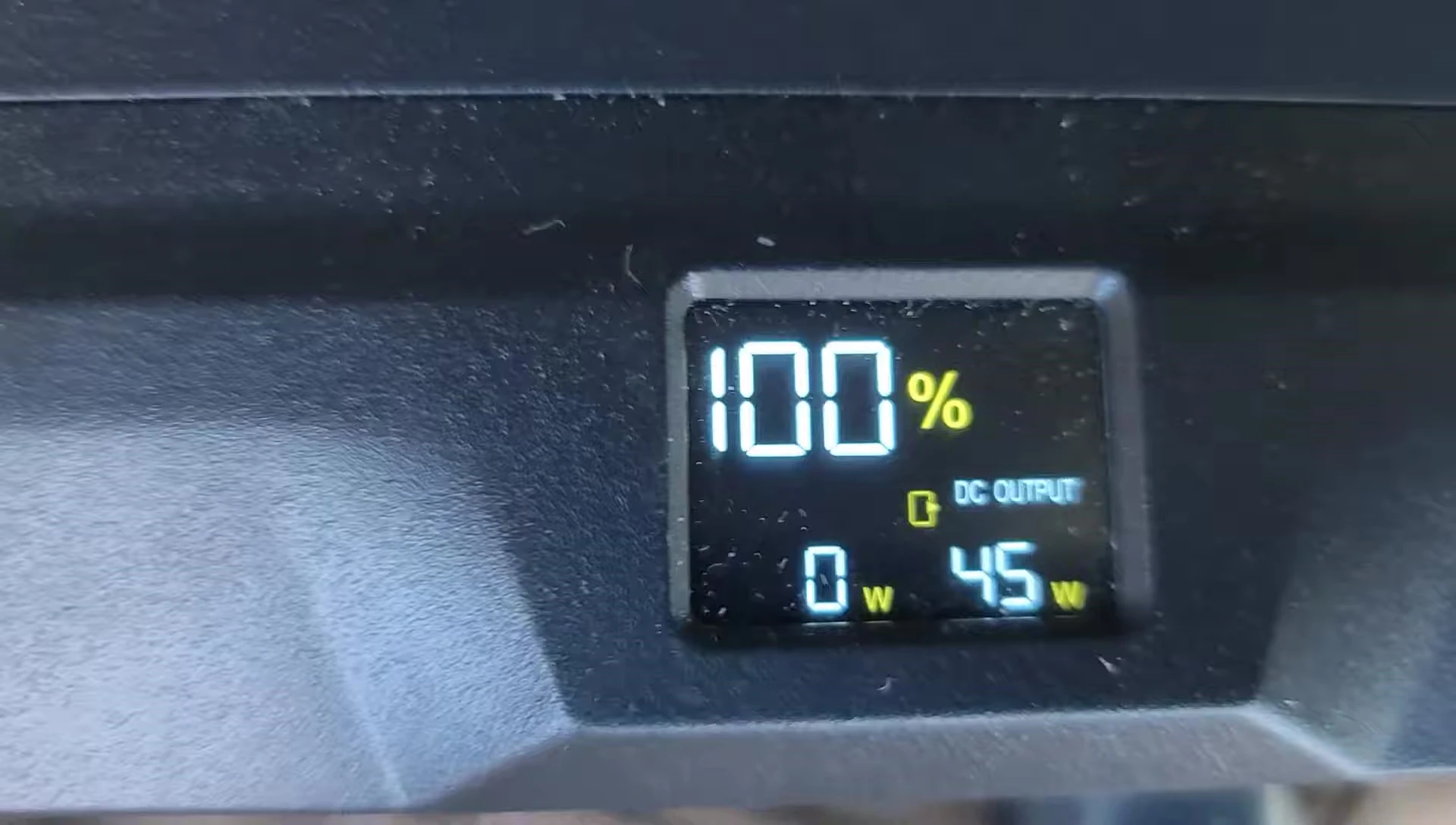 JuiceGo display showing power consumption