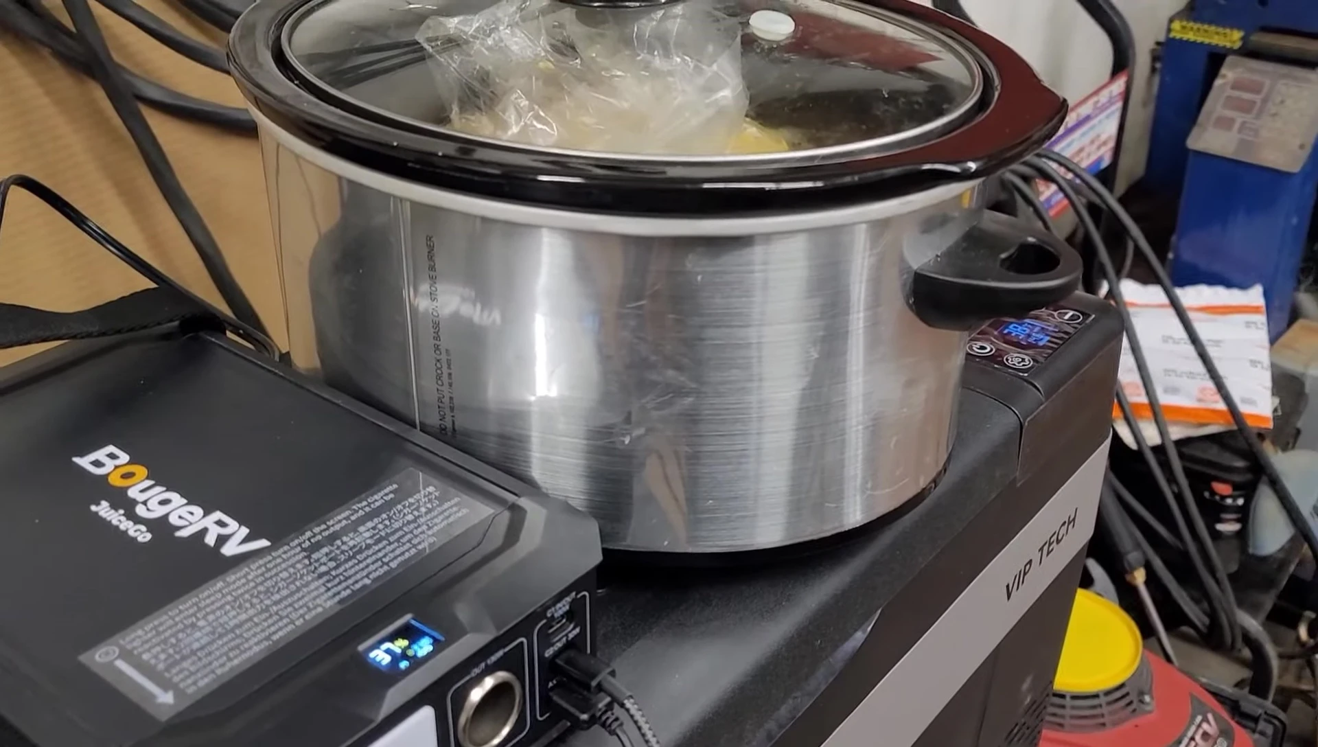 JuiceGo stored in a rolling toolbox