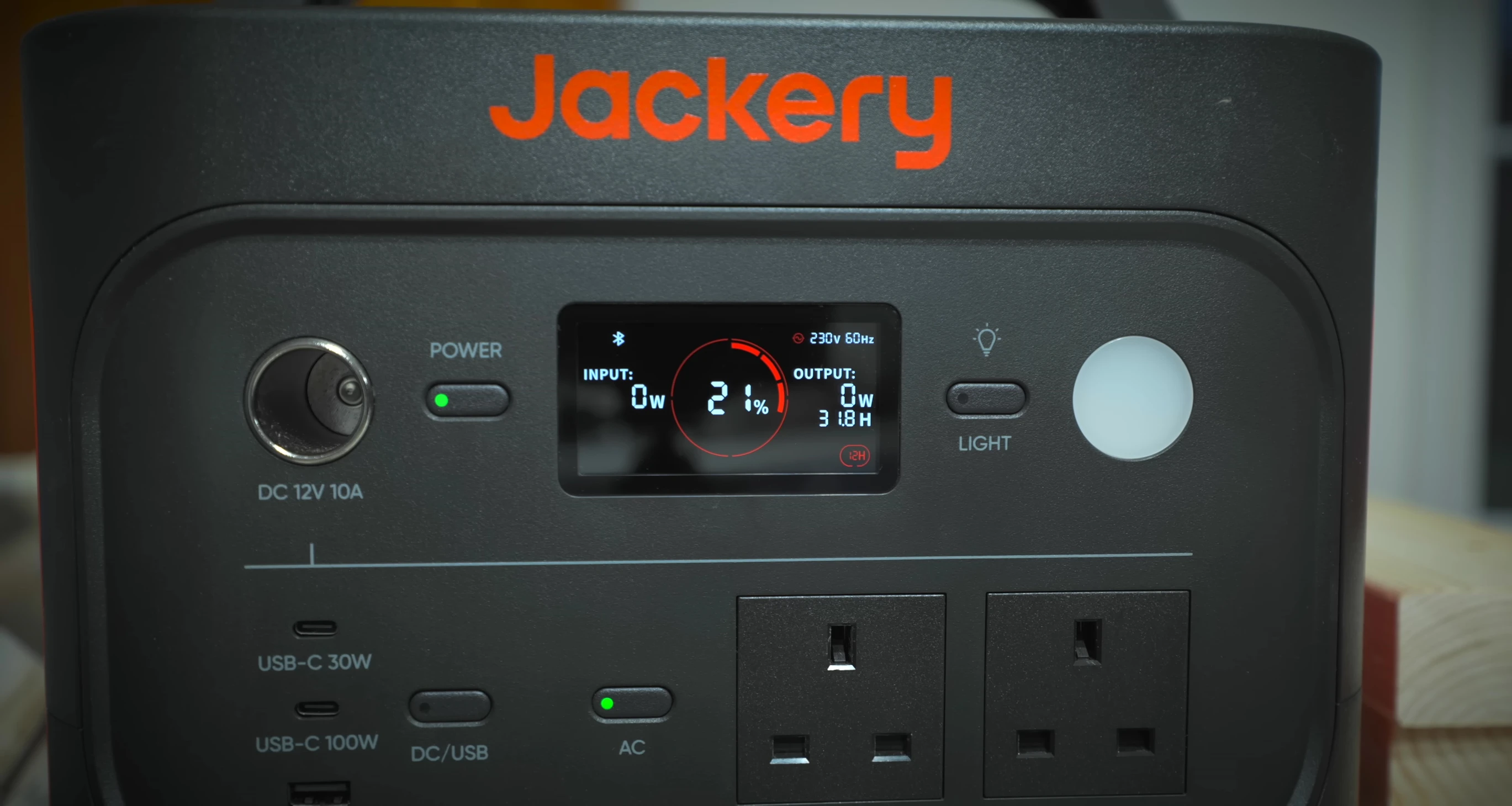 The control panel showing the four buttons.
