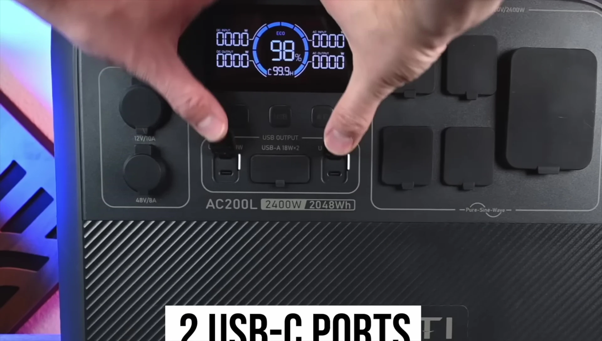 Image showing the USB-C and USB-A ports.