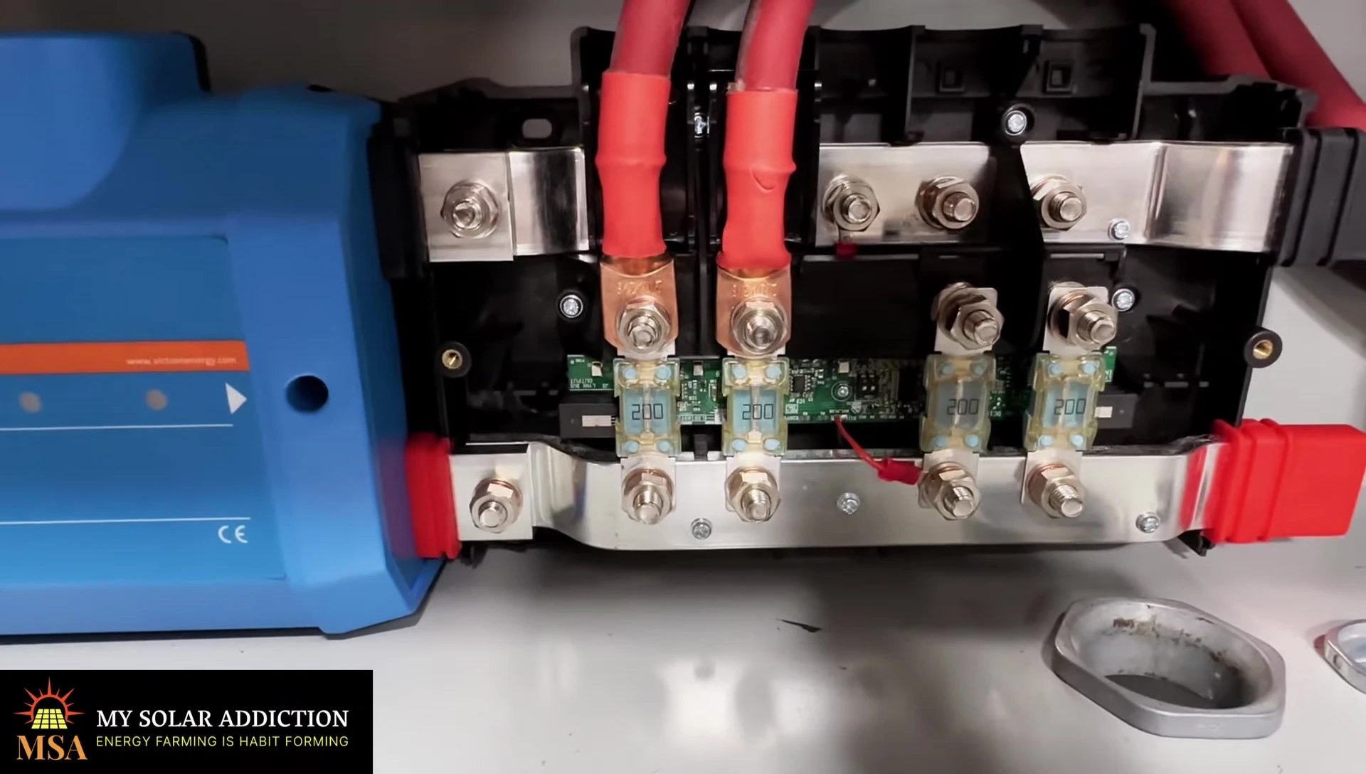 Victron Lynx Distributor showing fuse connections