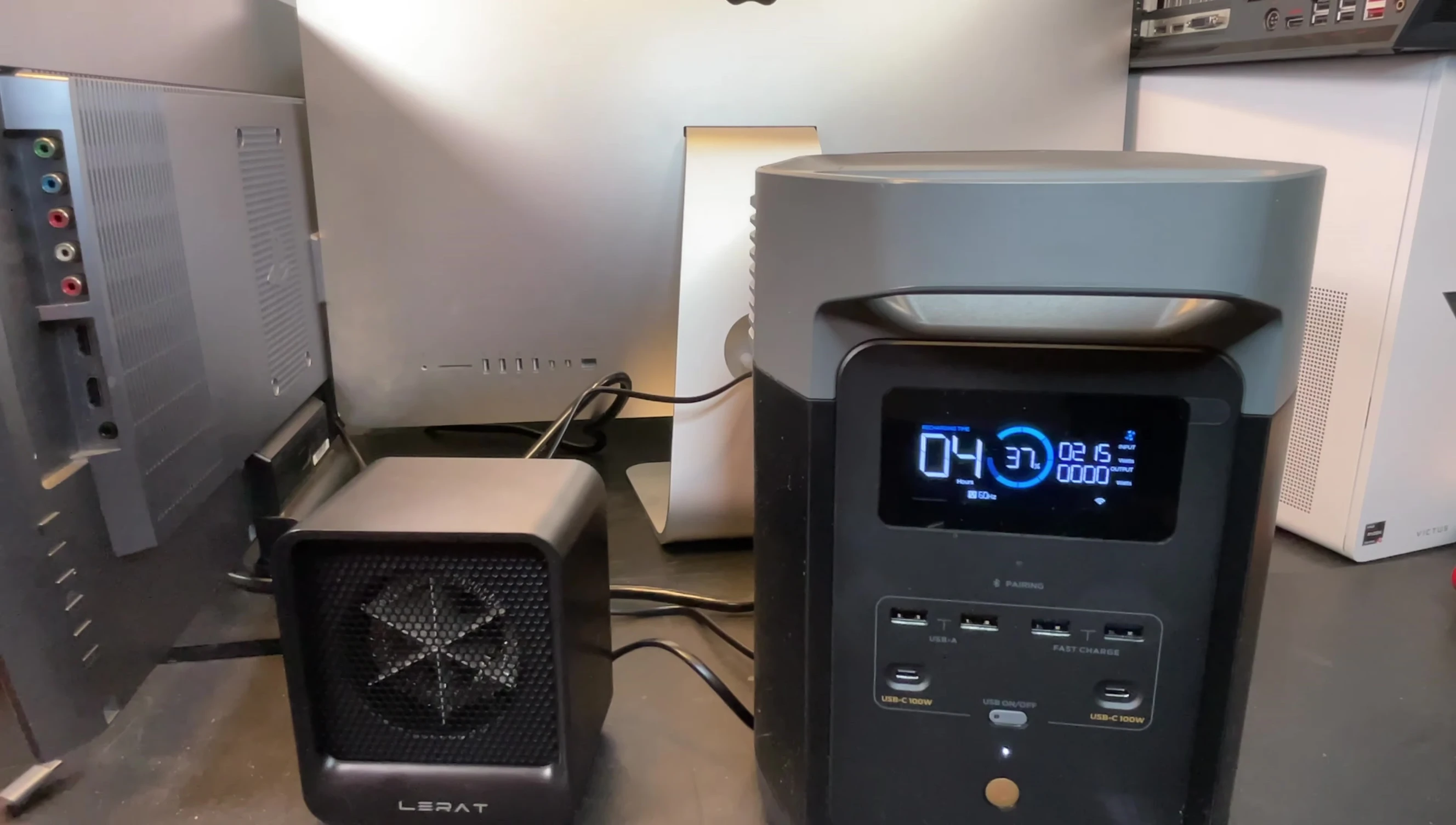 Space heater plugged into the Delta 2