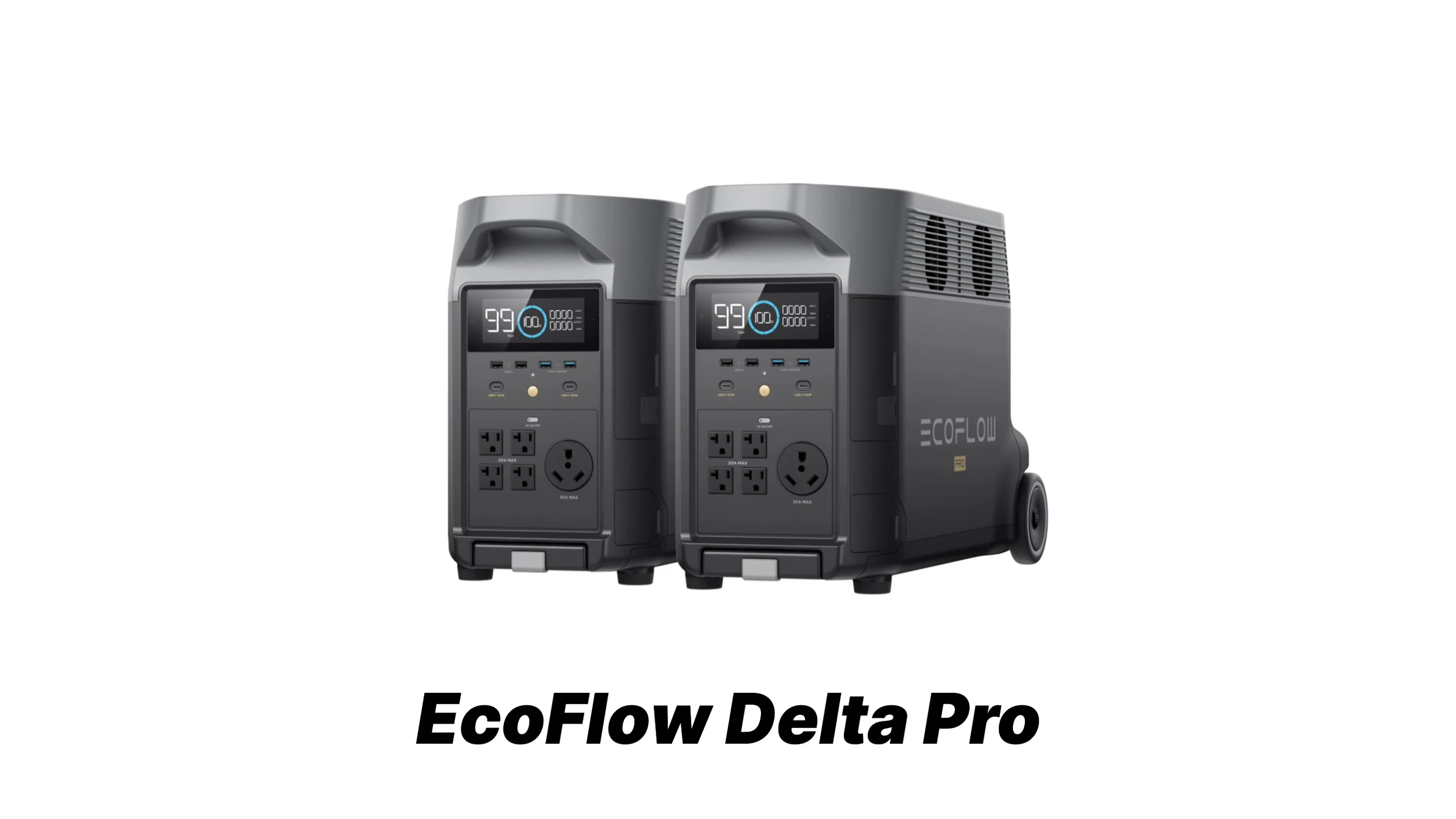 Detailed image of the Ecoflow Delta Pro's various output ports.