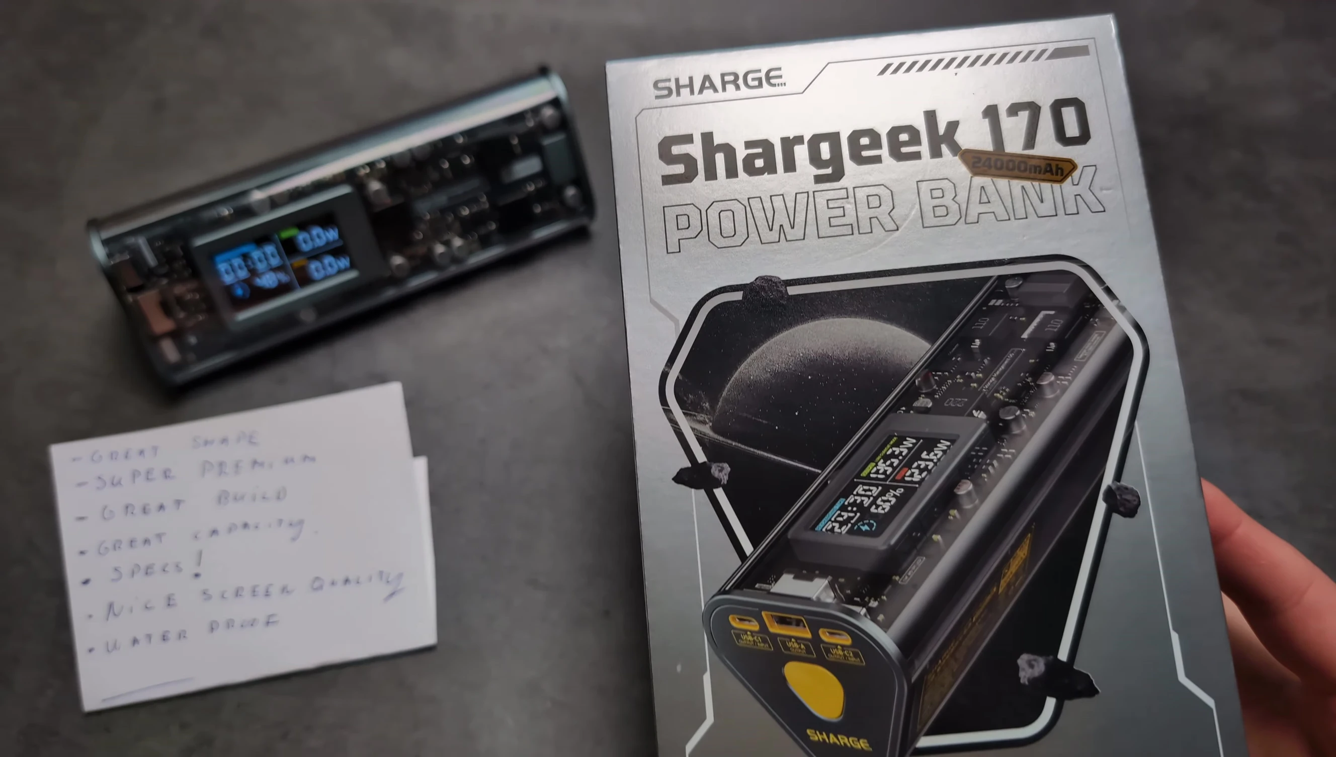 A final shot of the Shargeek 170 power bank